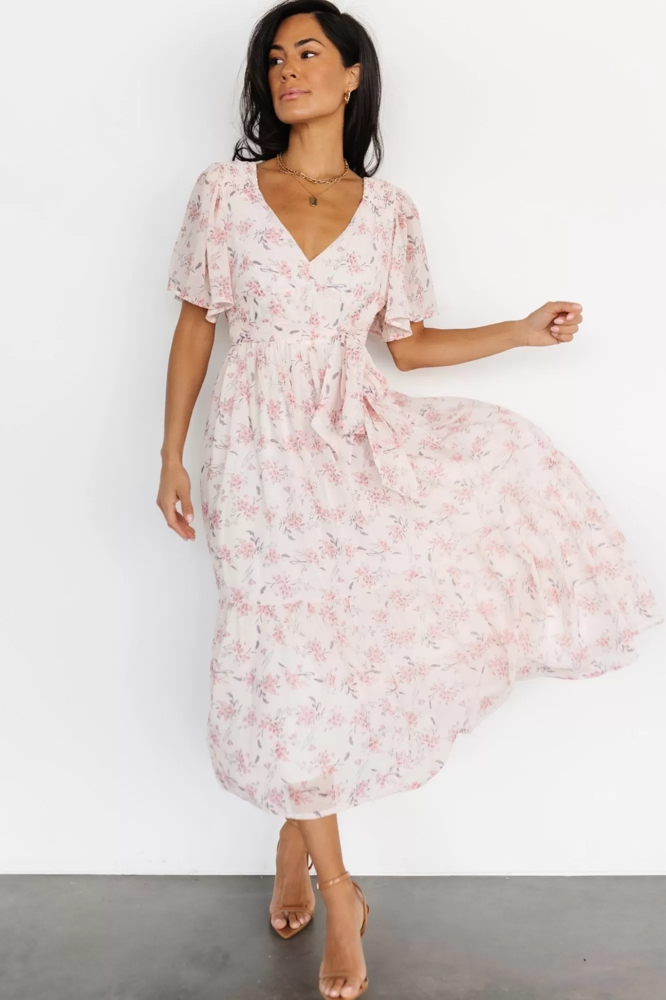 Baltic Born Midi Dresses | Midi Dresses | Iris Midi Dress | Blush Floral