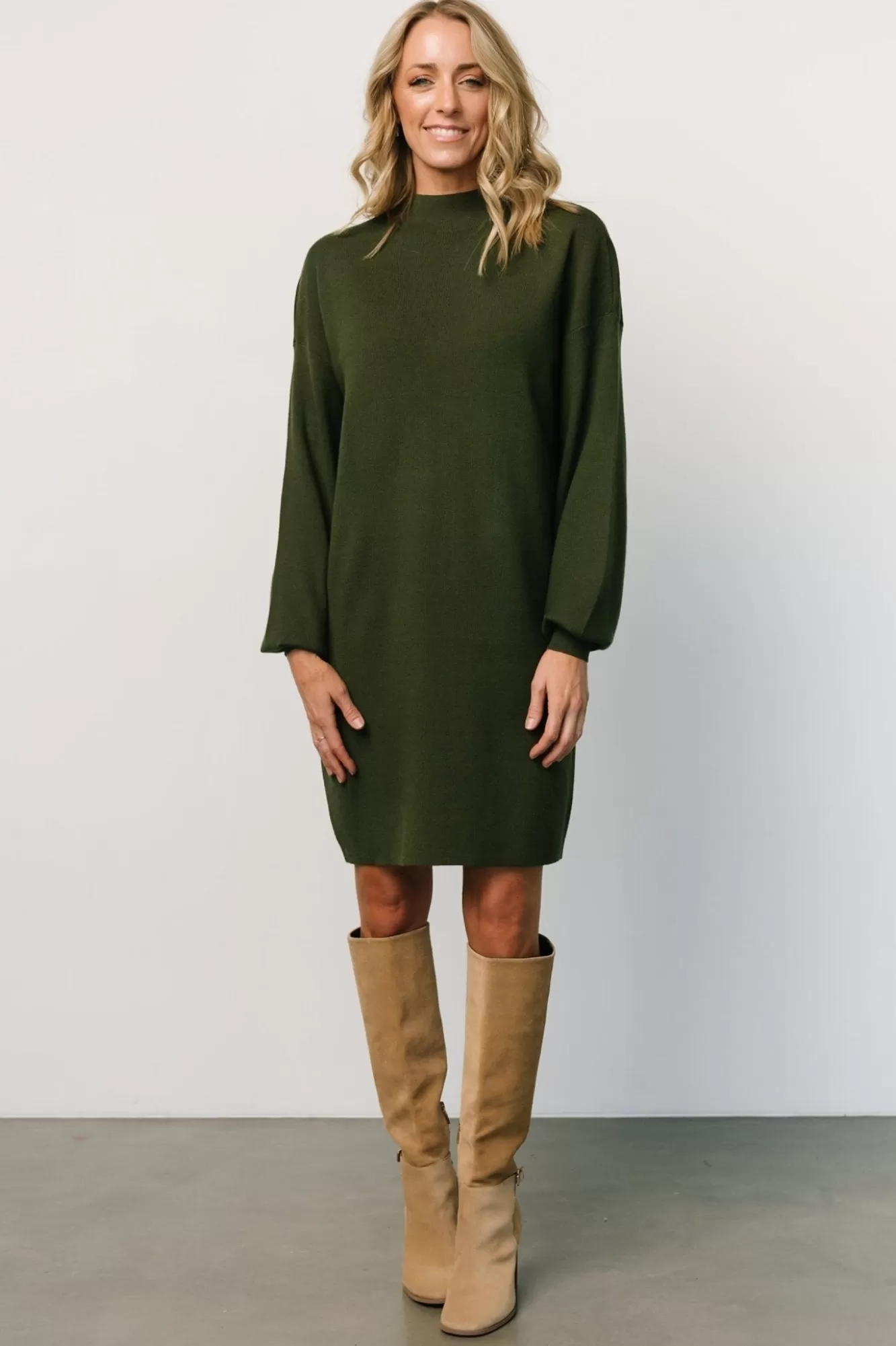 Baltic Born Short Dresses | Short Dresses | Jennings Sweater Dress | Deep Olive