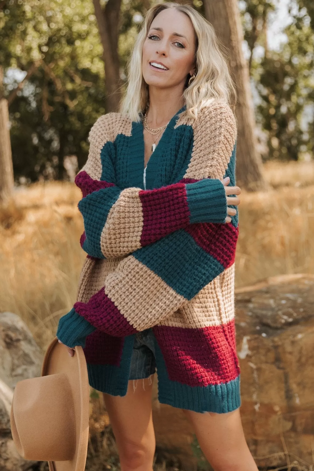 Baltic Born Sweaters | Cardigans | Jonah Chunky Knit Cardigan | Deep Topaz Multi