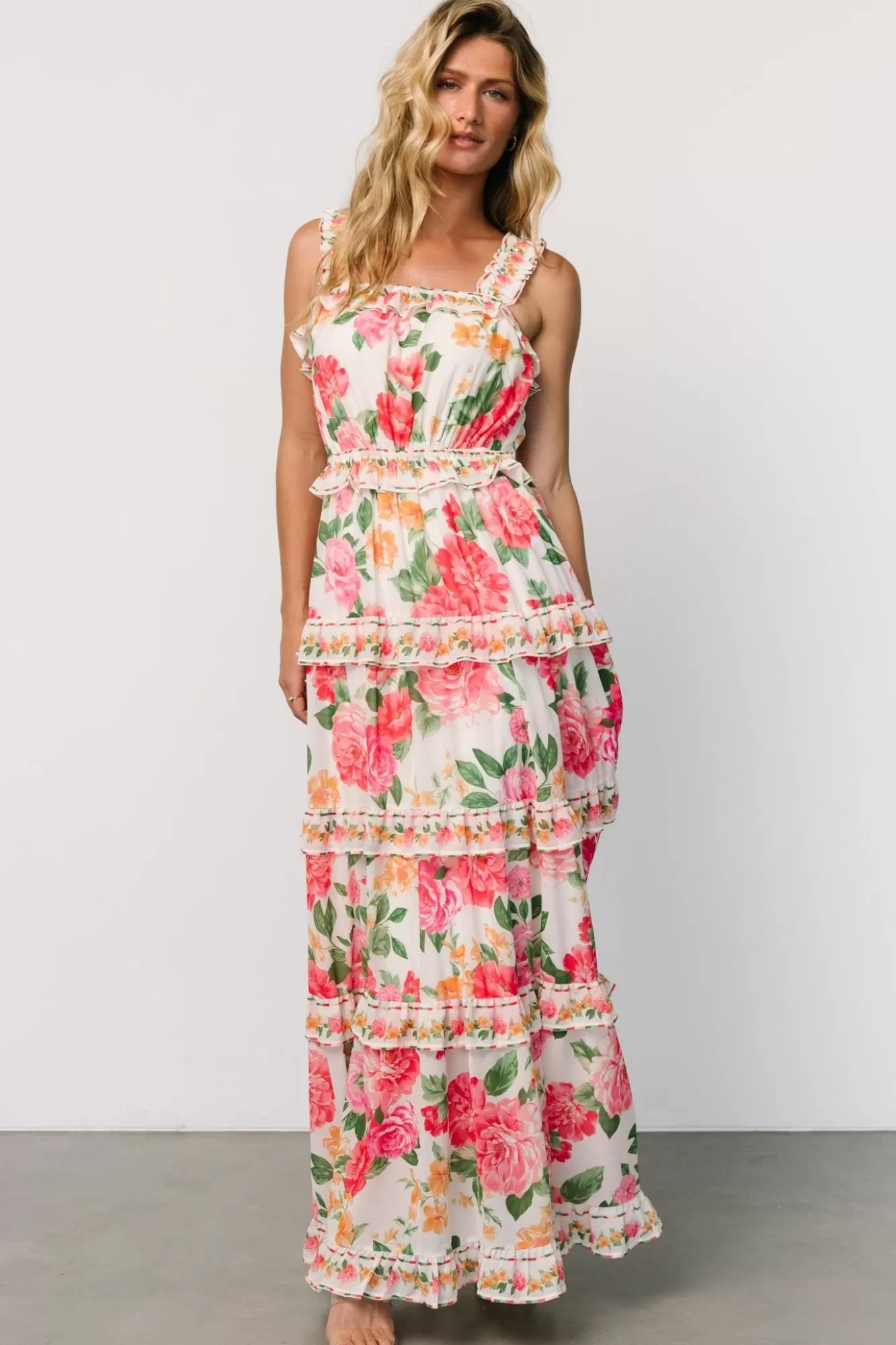 Baltic Born Maxi Dresses | Maxi Dresses | Julieta Tiered Maxi Dress | Off White Floral