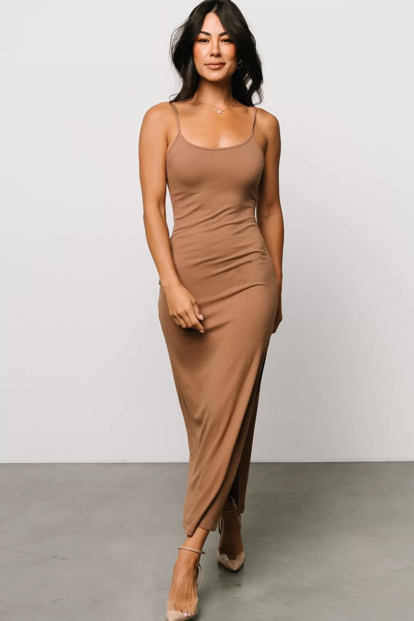 Baltic Born Maxi Dresses | Maxi Dresses | Kade Bodycon Tank Dress | Dusty Brown