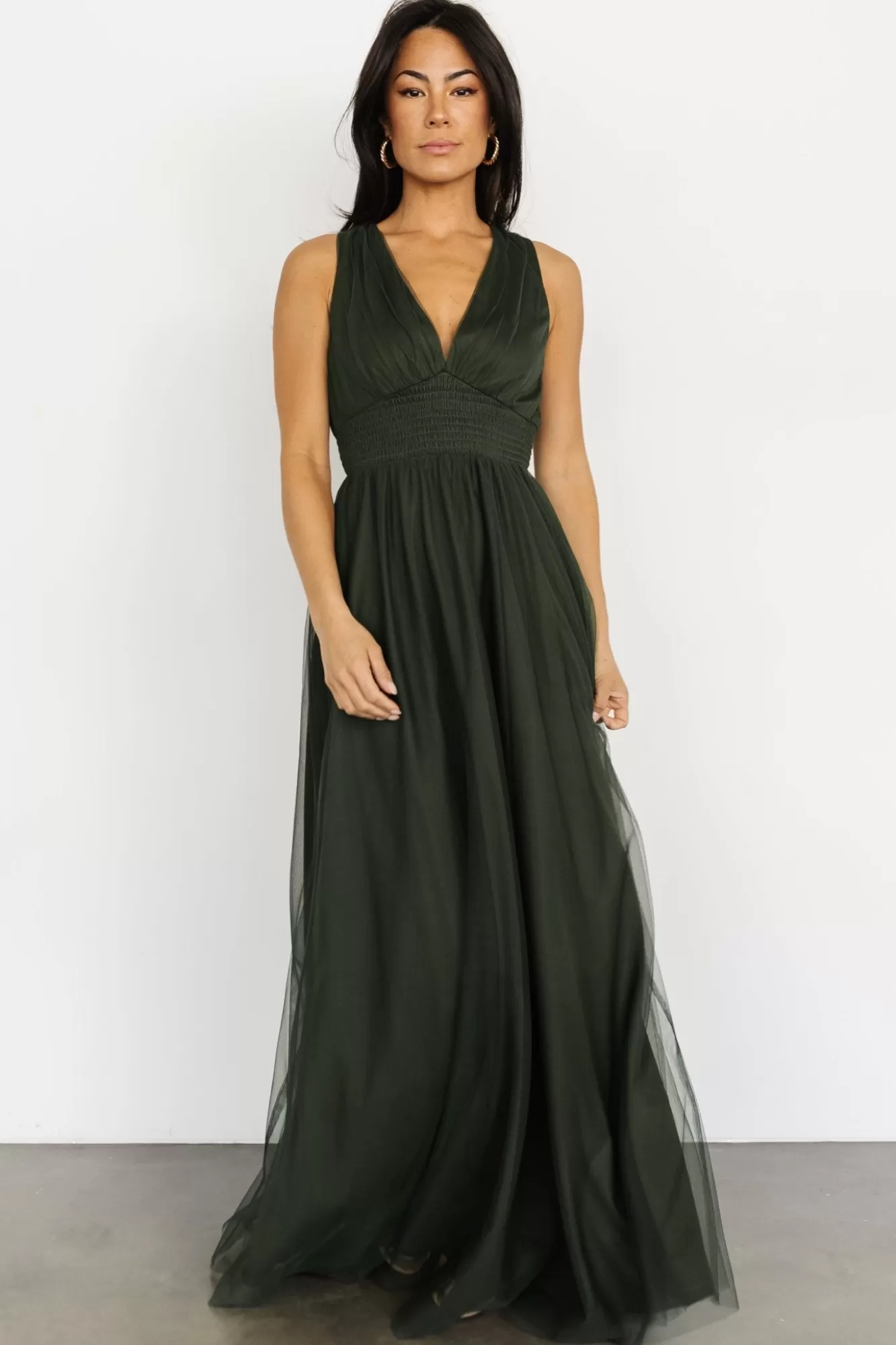 Baltic Born Maxi Dresses | Maxi Dresses | Kamila Tulle Maxi Dress | Juniper Green