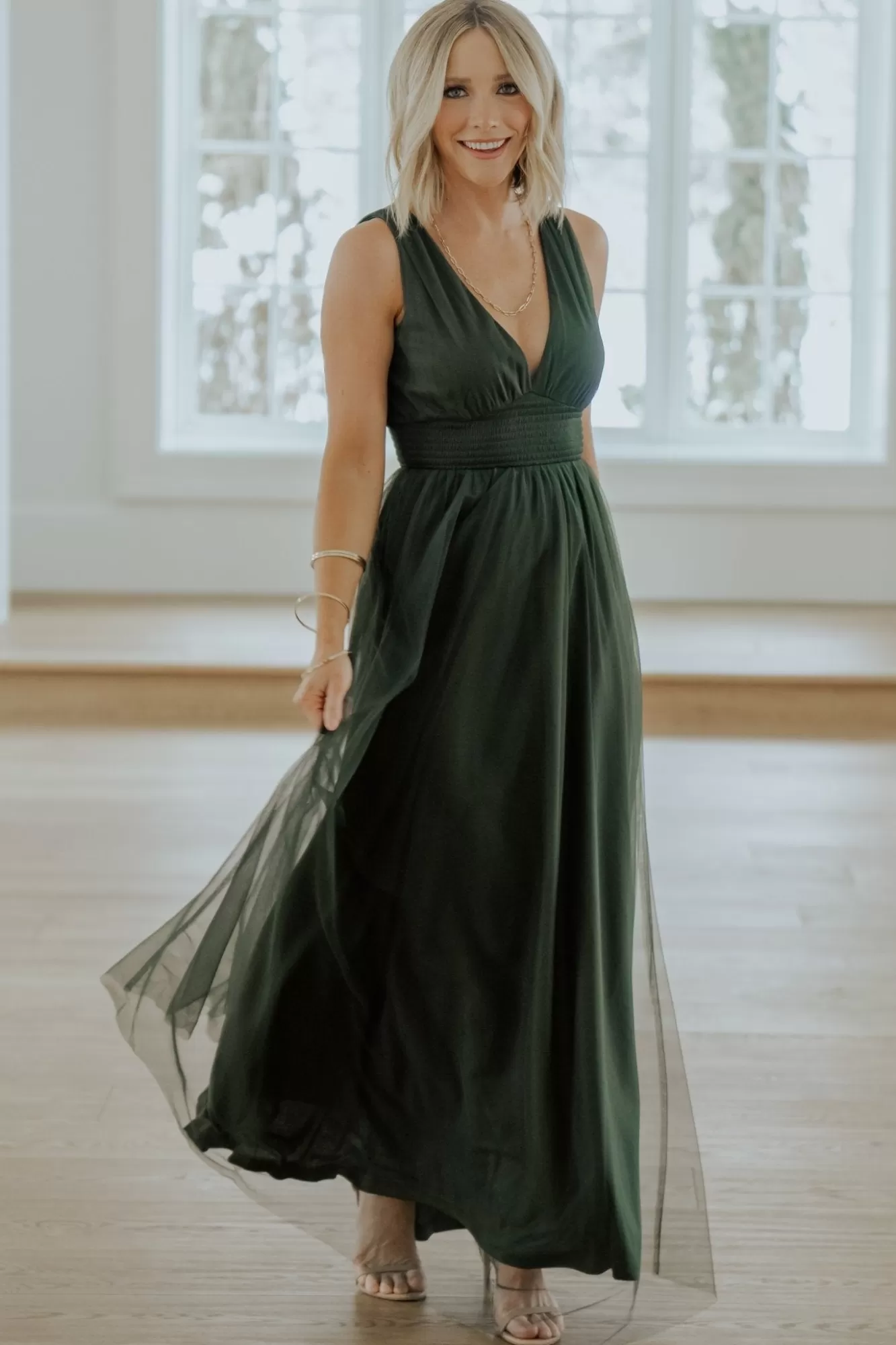 Baltic Born Maxi Dresses | Maxi Dresses | Kamila Tulle Maxi Dress | Juniper Green