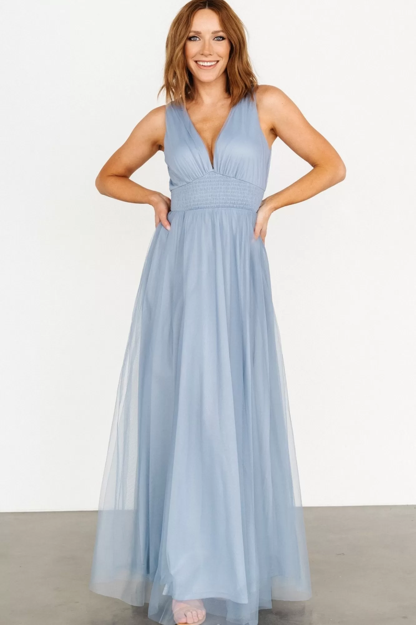 Baltic Born Maxi Dresses | Maxi Dresses | Kamila Tulle Maxi Dress | Whisper Blue