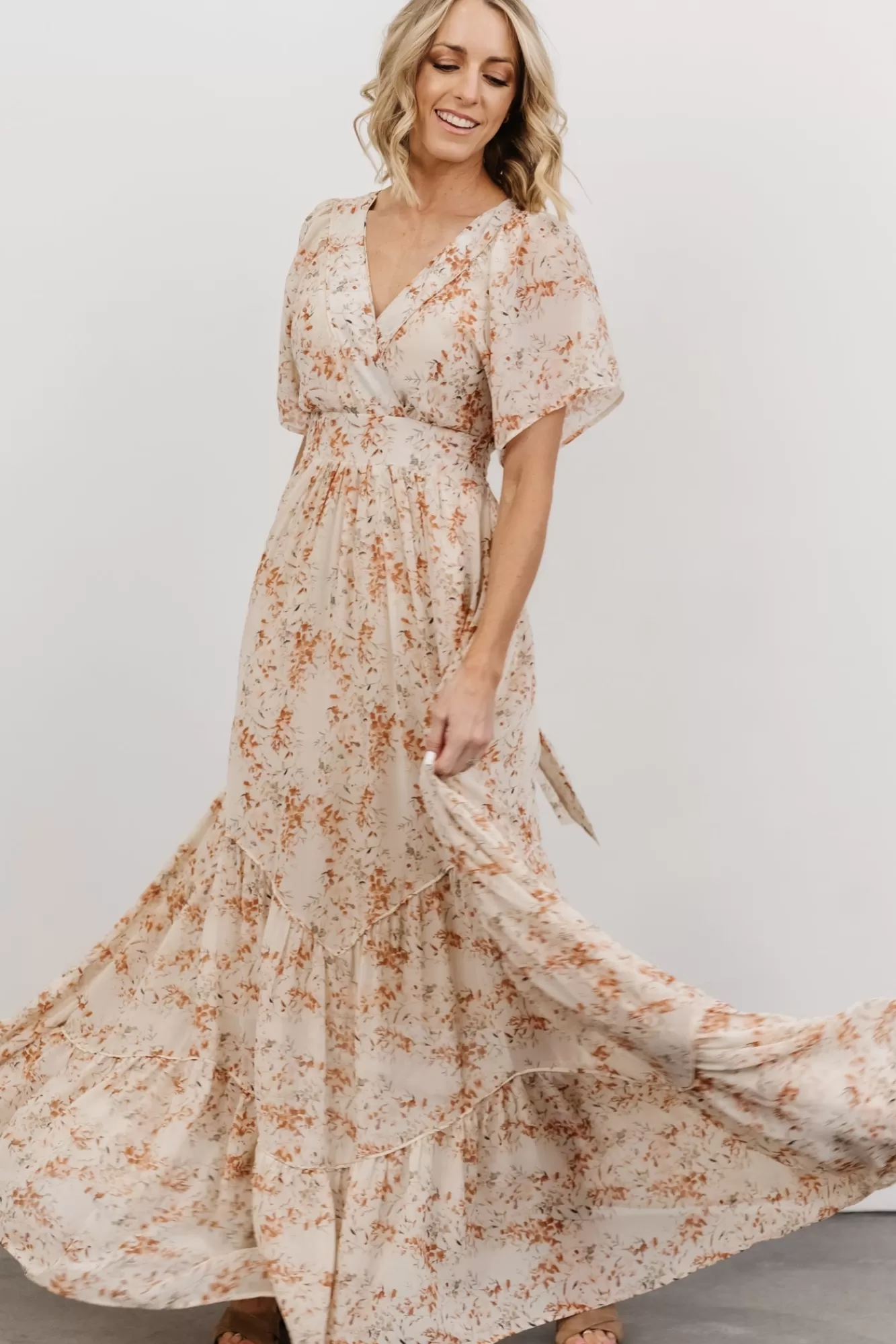 Baltic Born Maxi Dresses | Maxi Dresses | Katherine Maxi Dress | Cream + Rust Floral