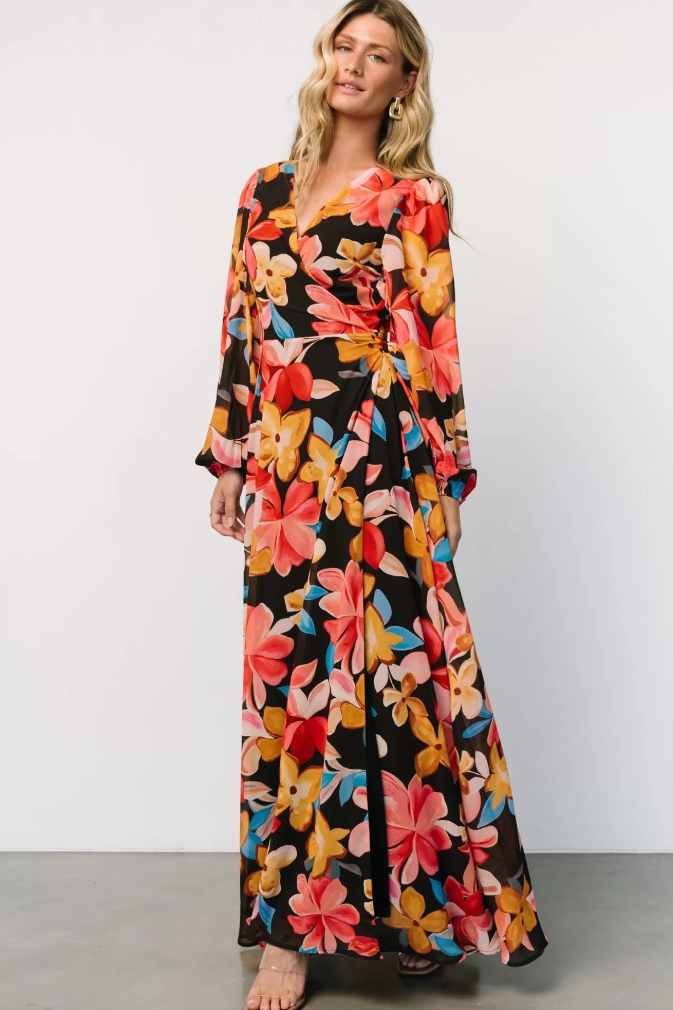 Baltic Born Maxi Dresses | Maxi Dresses | Katinka Wrap Maxi Dress | Tropical Night Floral