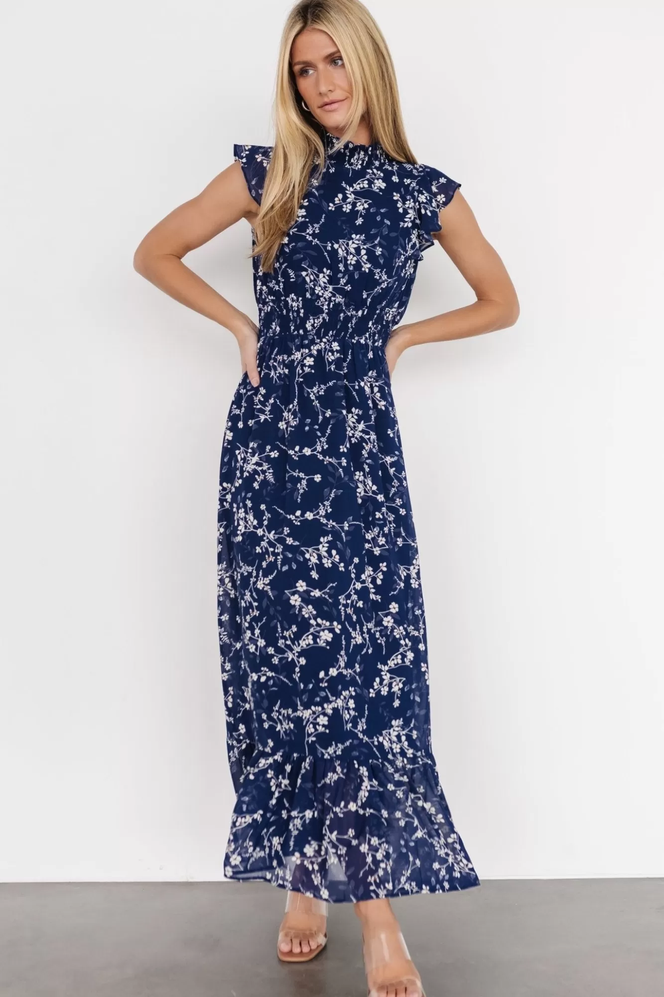 Baltic Born Maxi Dresses | Maxi Dresses | Kearny Ruffle Maxi Dress | Blue Floral