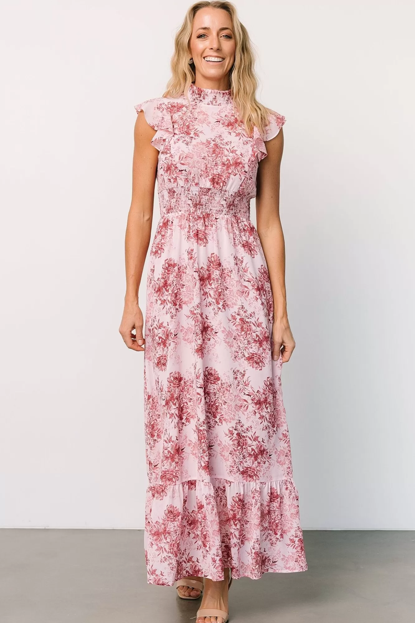 Baltic Born Maxi Dresses | Maxi Dresses | Kearny Ruffle Maxi Dress | Pink Floral