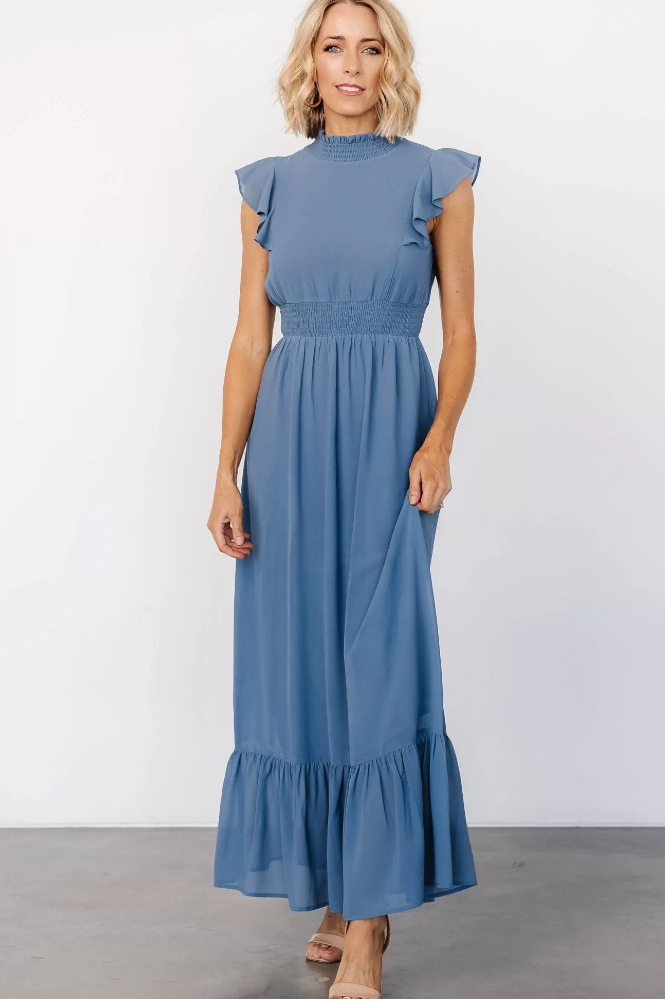 Baltic Born Maxi Dresses | Maxi Dresses | Kearny Ruffle Maxi Dress | Whisper Blue