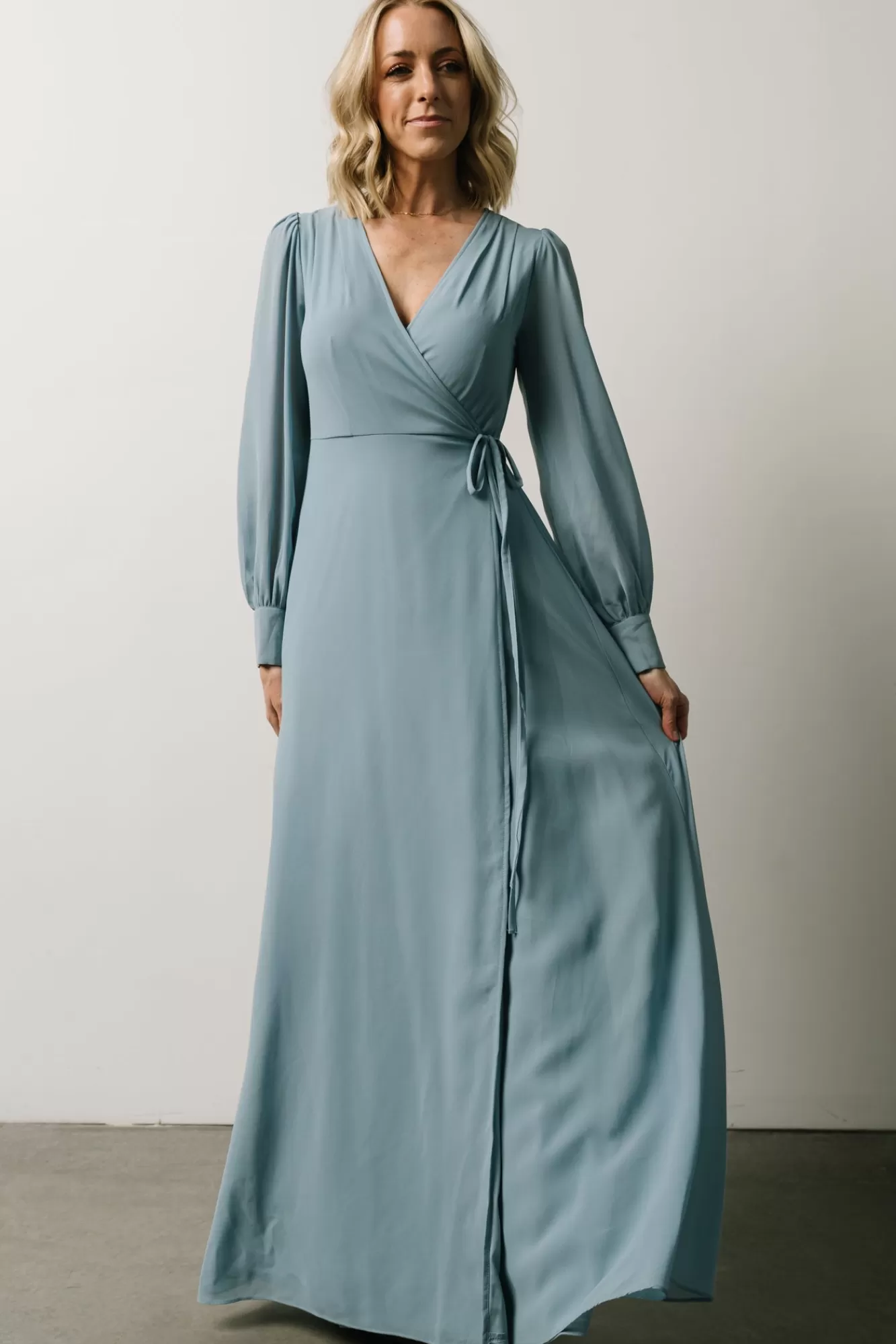 Baltic Born Maxi Dresses | Maxi Dresses | Kelsey Wrap Dress | Dusty Blue