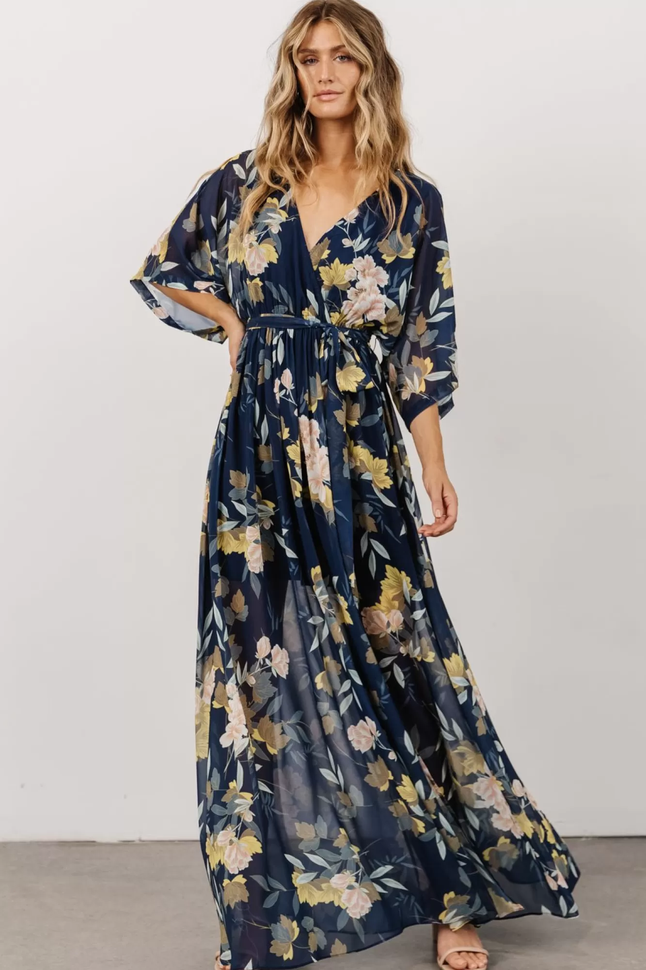 Baltic Born Maxi Dresses | Maxi Dresses | Kia Kimono Maxi Dress | Navy Floral