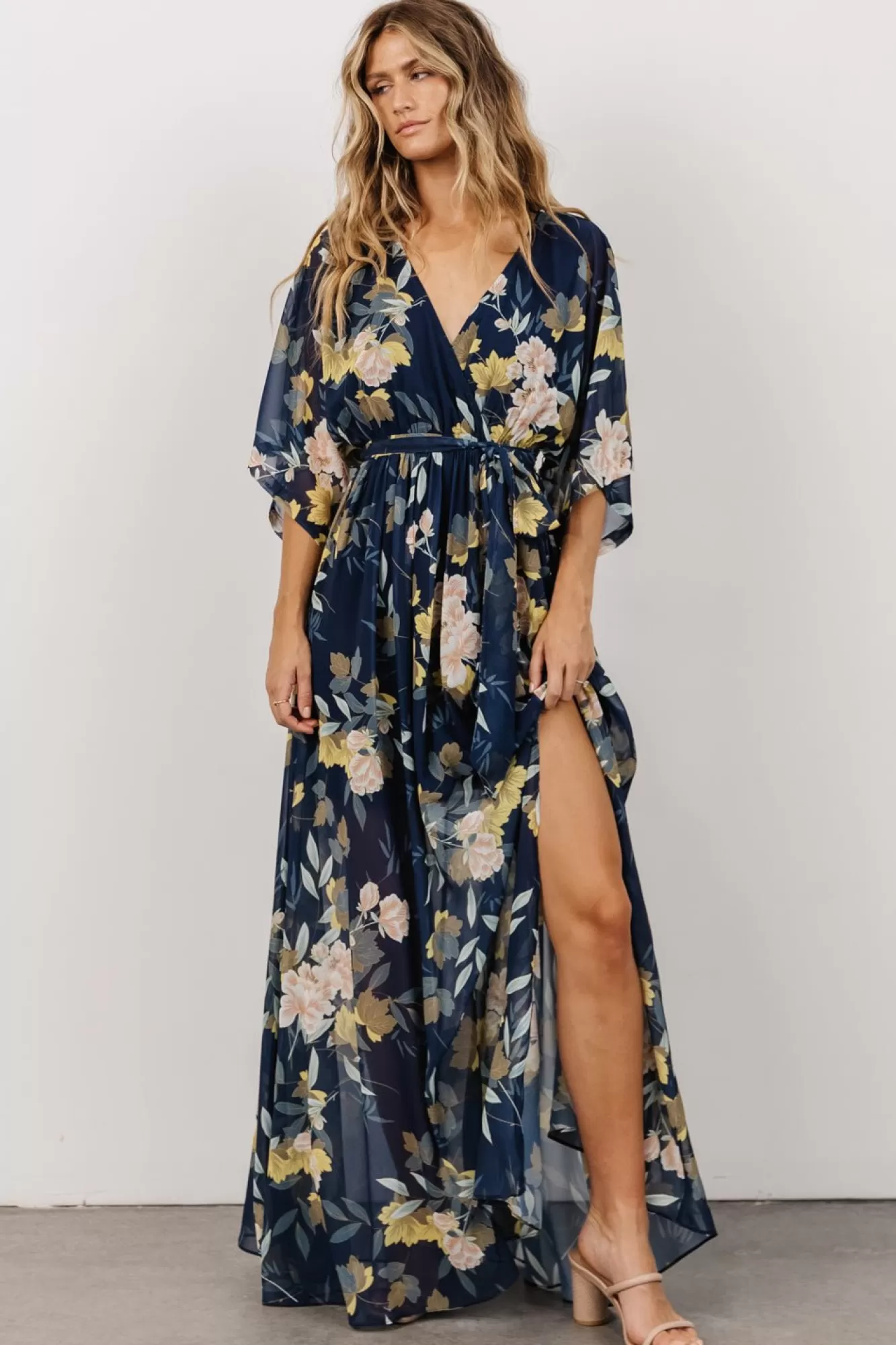 Baltic Born Maxi Dresses | Maxi Dresses | Kia Kimono Maxi Dress | Navy Floral