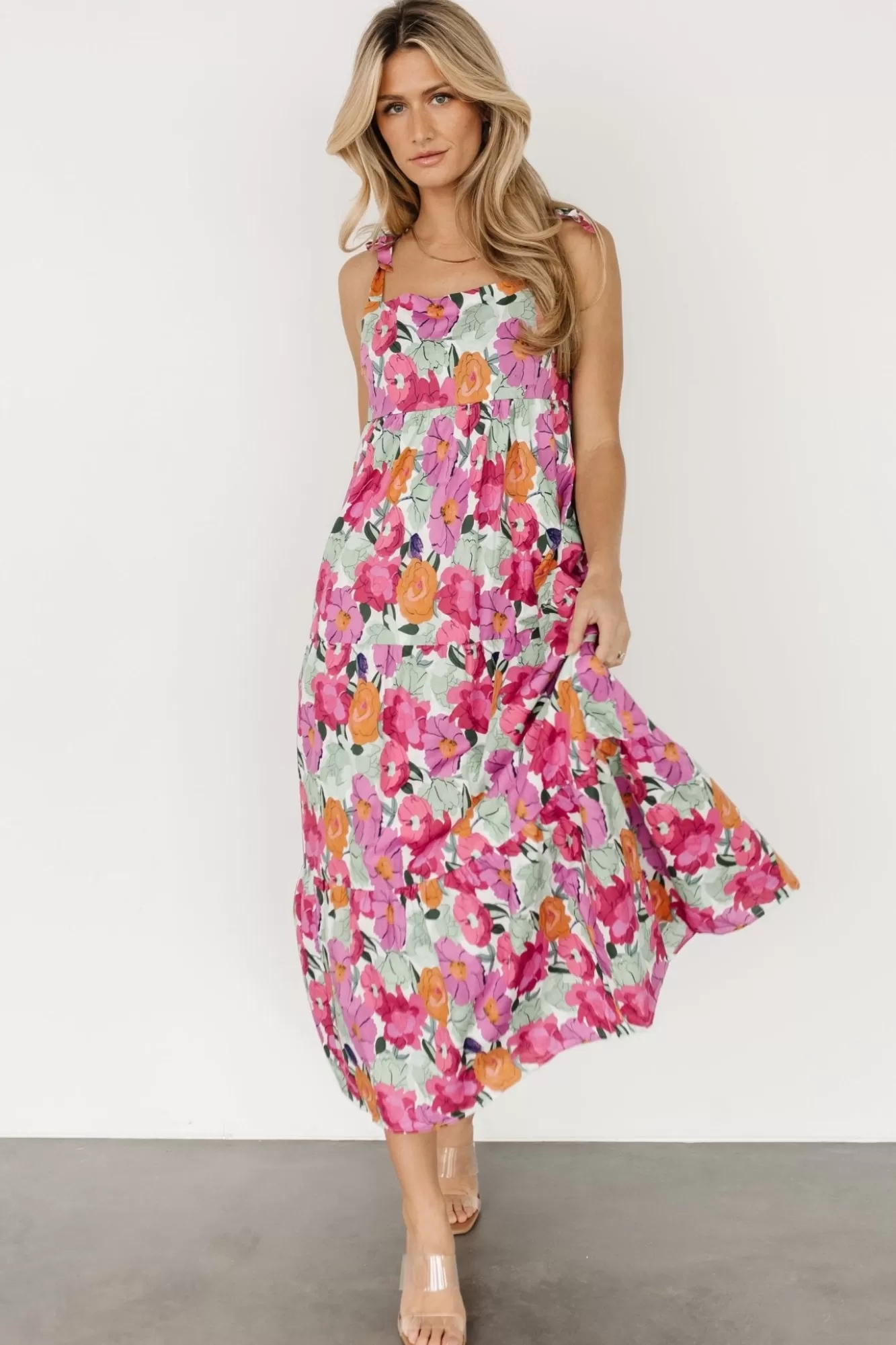 Baltic Born Midi Dresses | Midi Dresses | Lakewood Tie Dress | Pink Multi