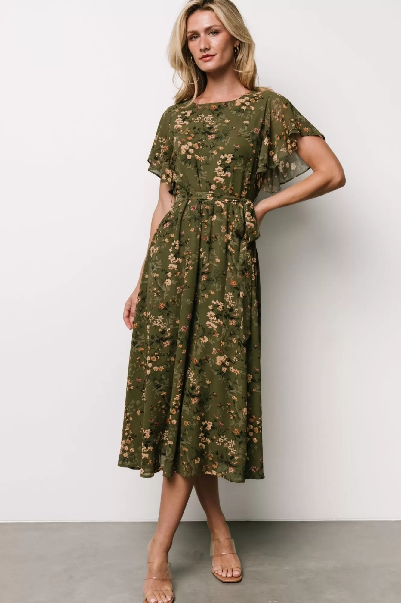 Baltic Born Midi Dresses | Midi Dresses | Laurel Midi Dress | Olive Floral