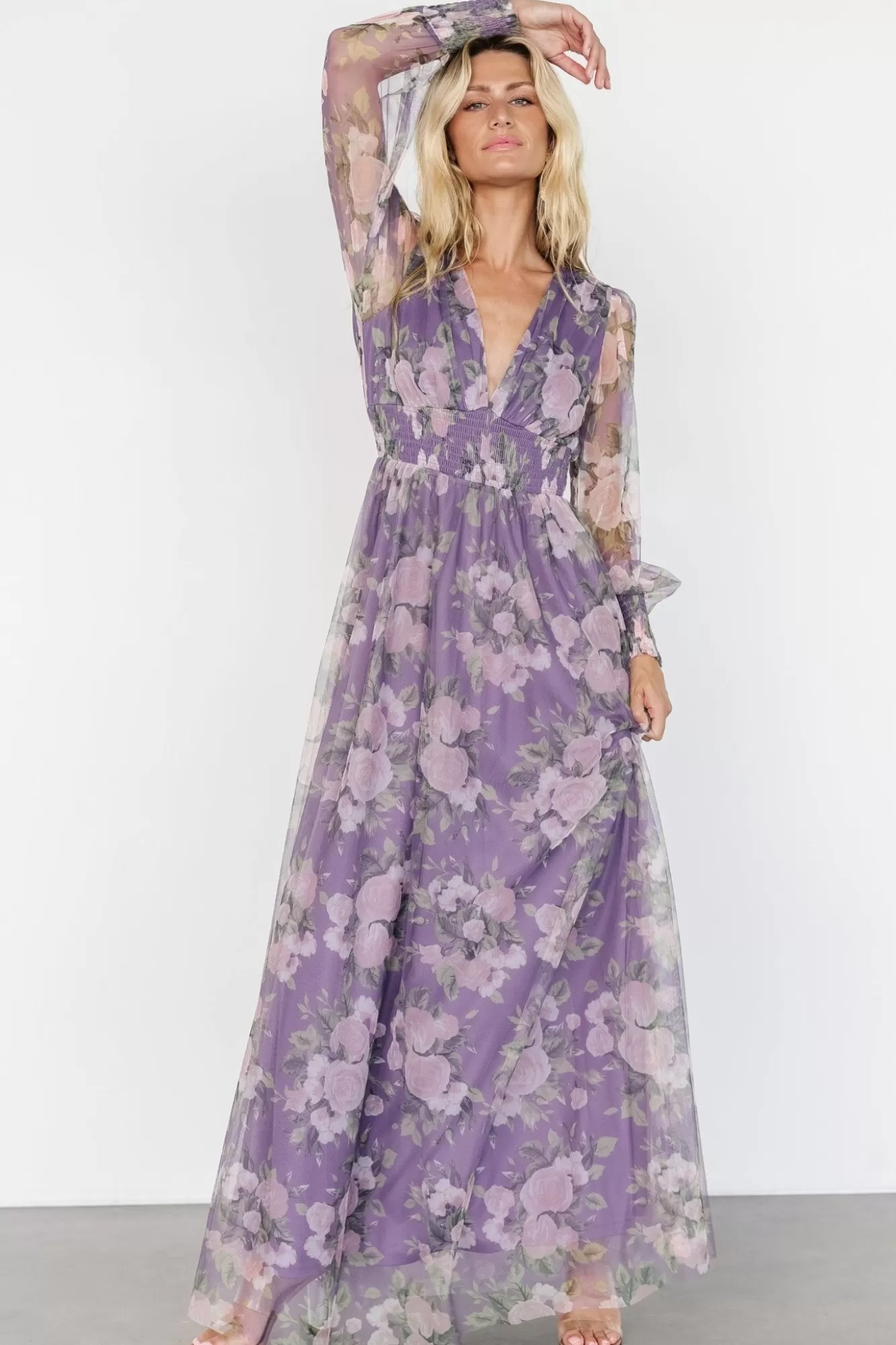 Baltic Born Maxi Dresses | Maxi Dresses | Layla Tulle Maxi Dress | Lavender + Blush Floral