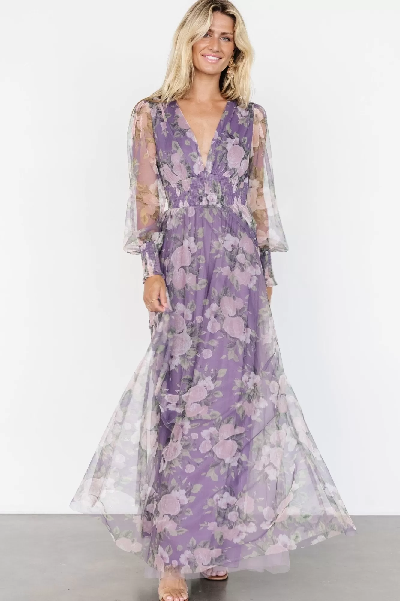 Baltic Born Maxi Dresses | Maxi Dresses | Layla Tulle Maxi Dress | Lavender + Blush Floral