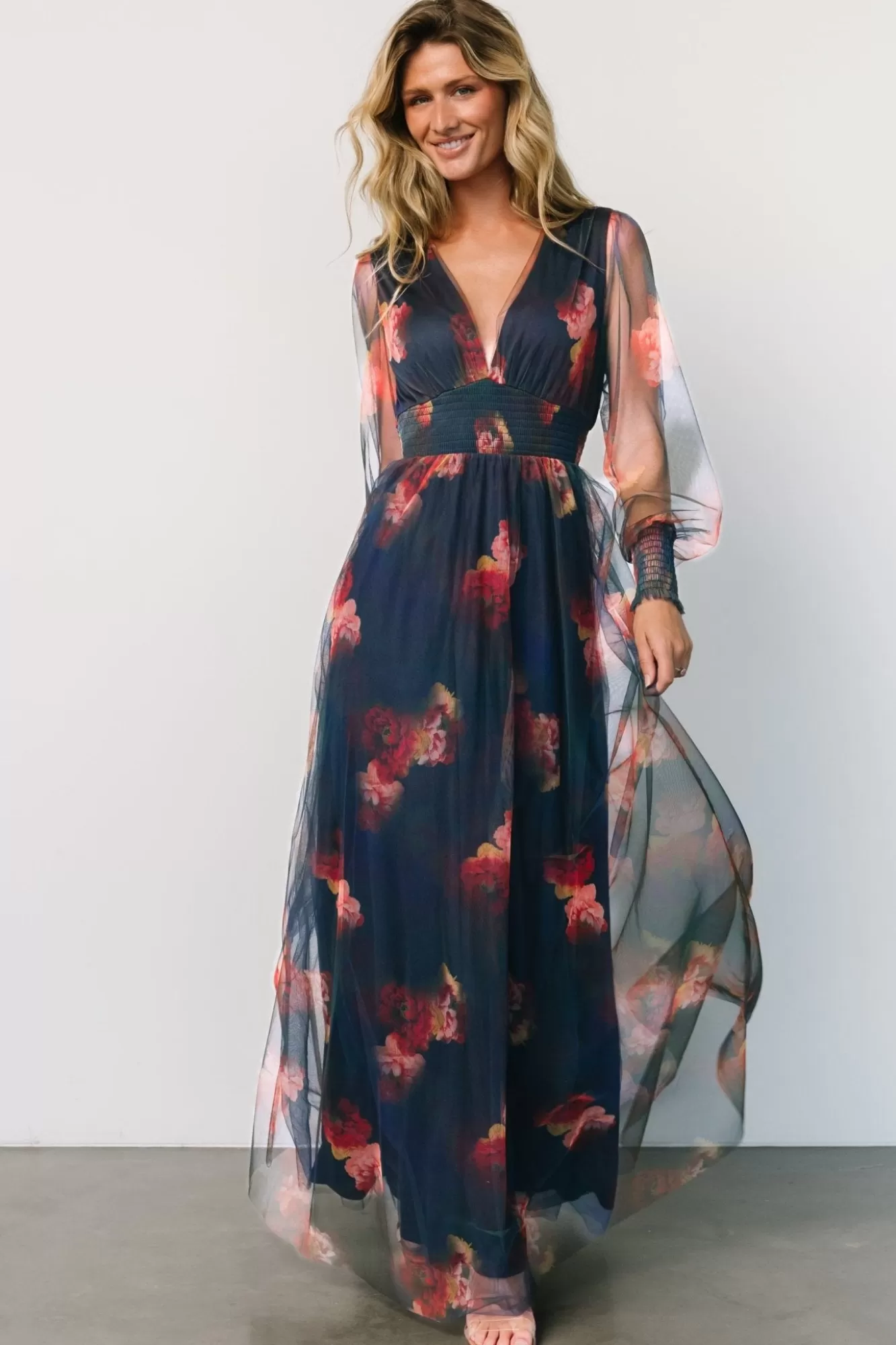 Baltic Born Maxi Dresses | Maxi Dresses | Layla Tulle Maxi Dress | Topaz Ombre Floral