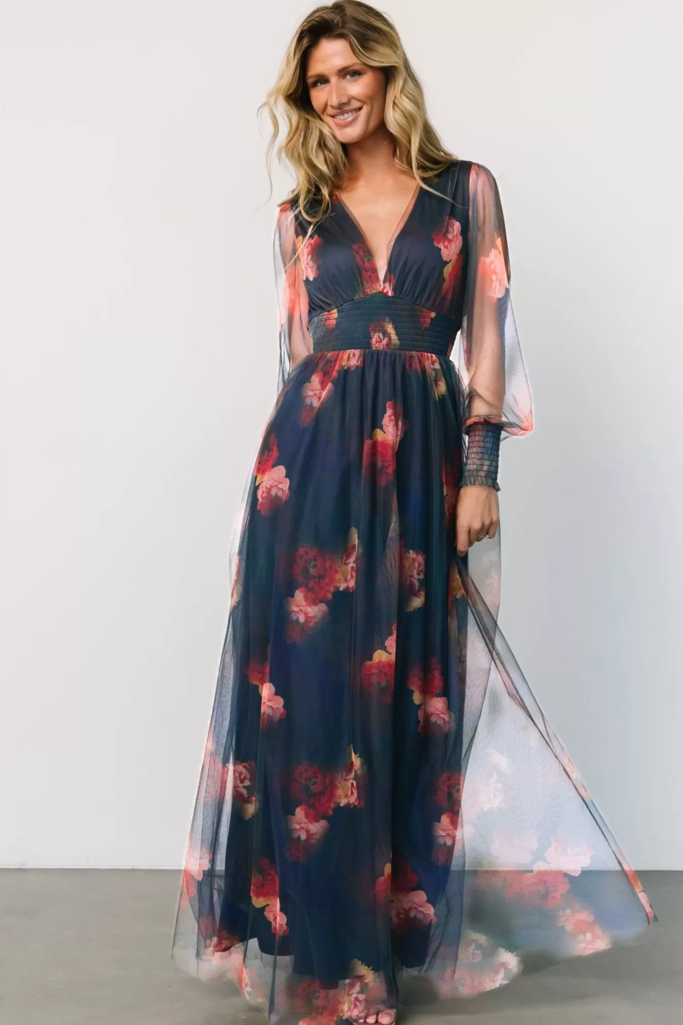 Baltic Born Maxi Dresses | Maxi Dresses | Layla Tulle Maxi Dress | Topaz Ombre Floral