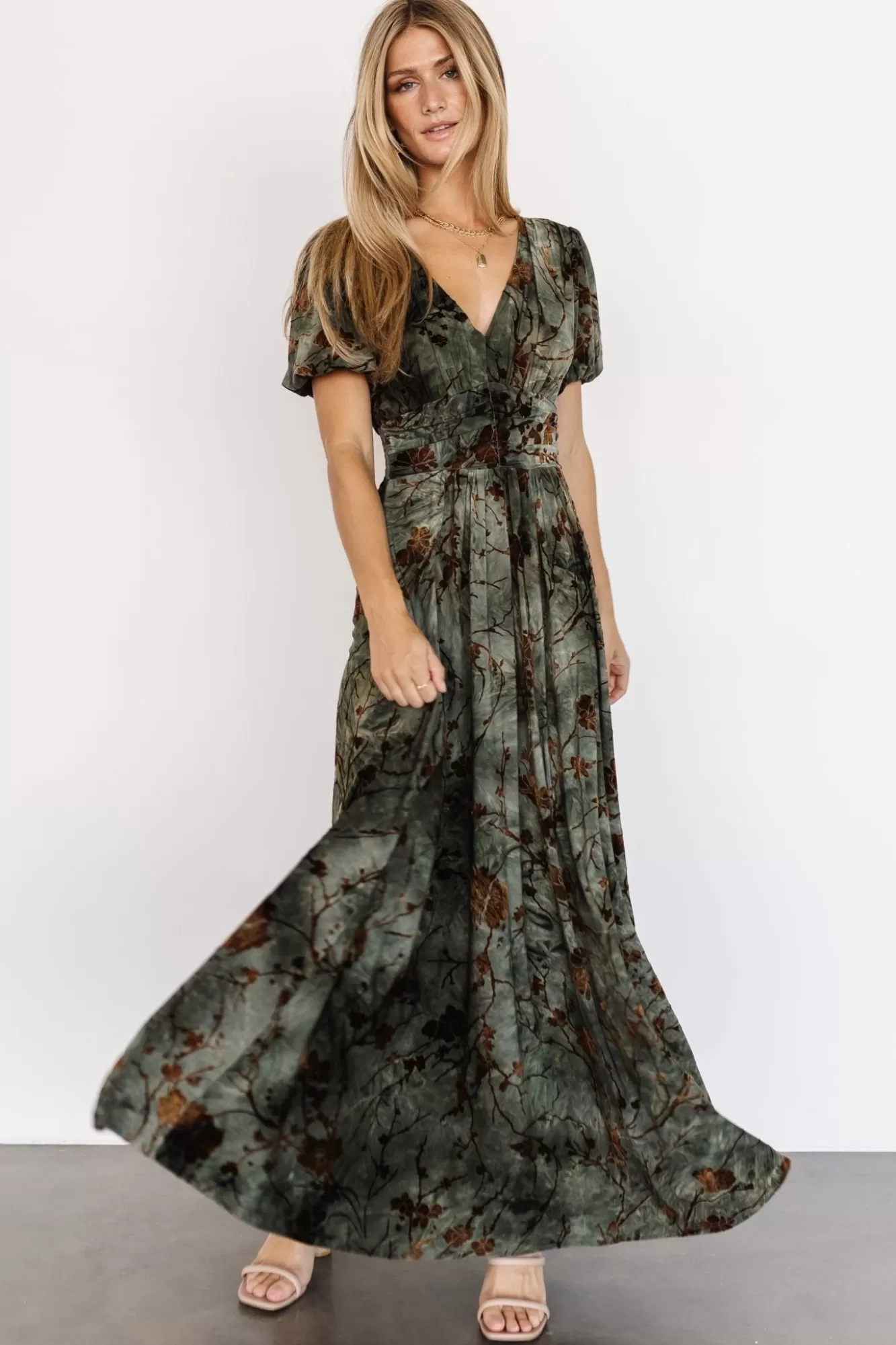 Baltic Born Maxi Dresses | Maxi Dresses | Leslie Velvet Maxi Dress | Green + Copper