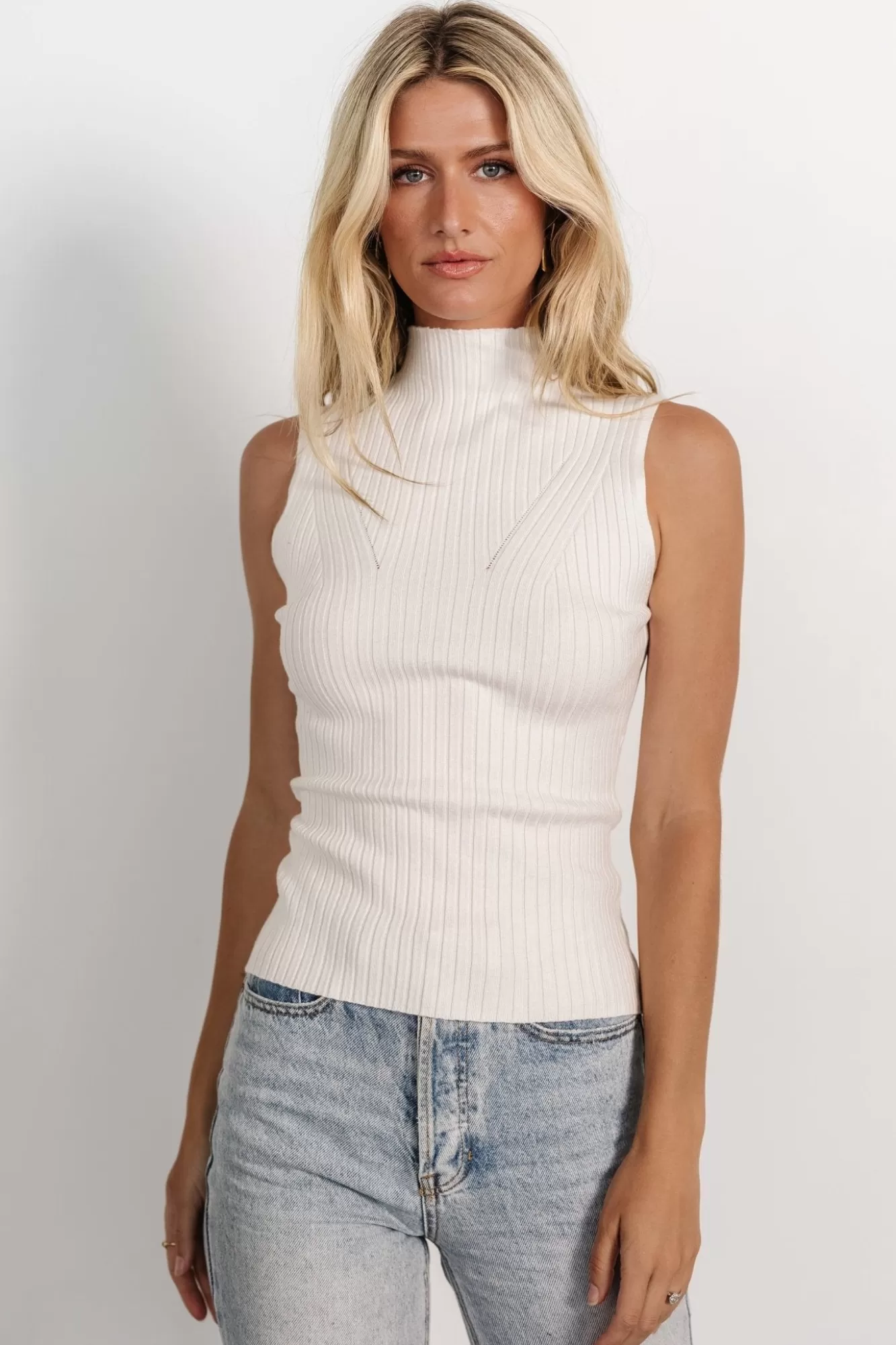 Baltic Born Basics | Lia Ribbed Tank Top | Off White