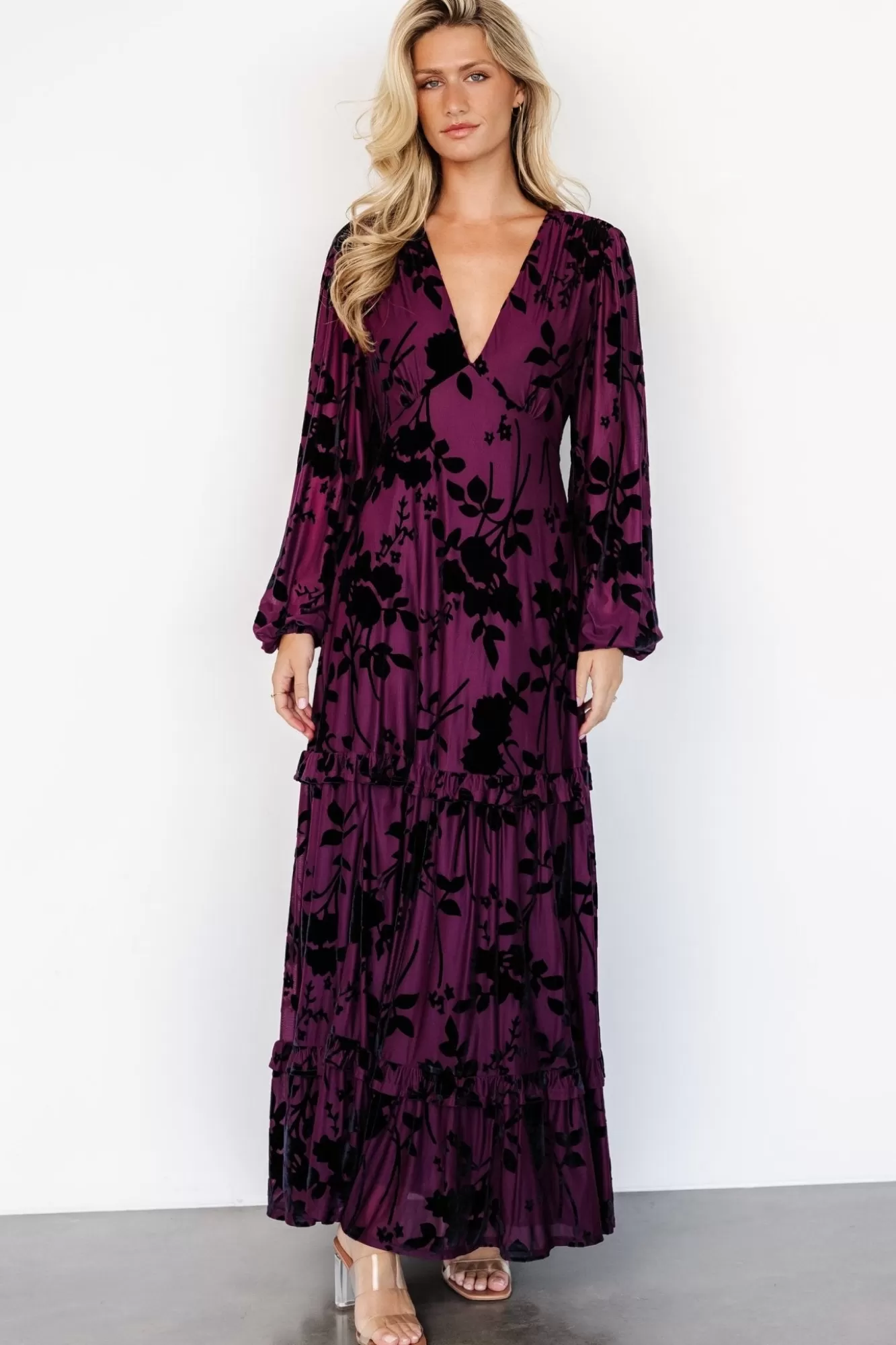 Baltic Born Maxi Dresses | Maxi Dresses | Liana Velvet Embossed Maxi Dress |