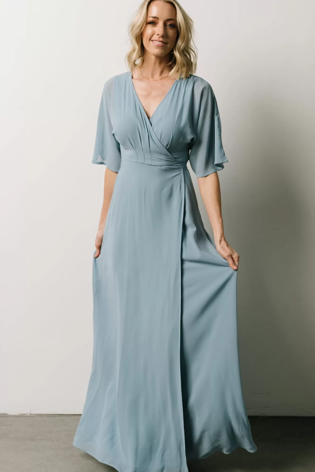 Baltic Born Maxi Dresses | Maxi Dresses | Lilly Wrap Maxi Dress | Dusty Blue