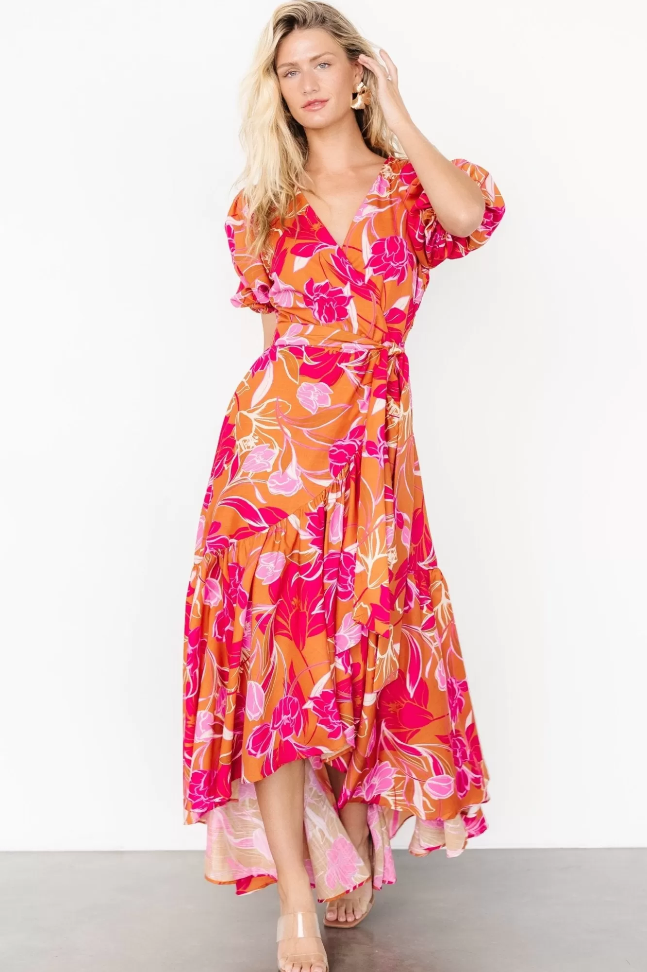 Baltic Born Maxi Dresses | Maxi Dresses | Lori Maxi Dress | Orange + Pink Floral