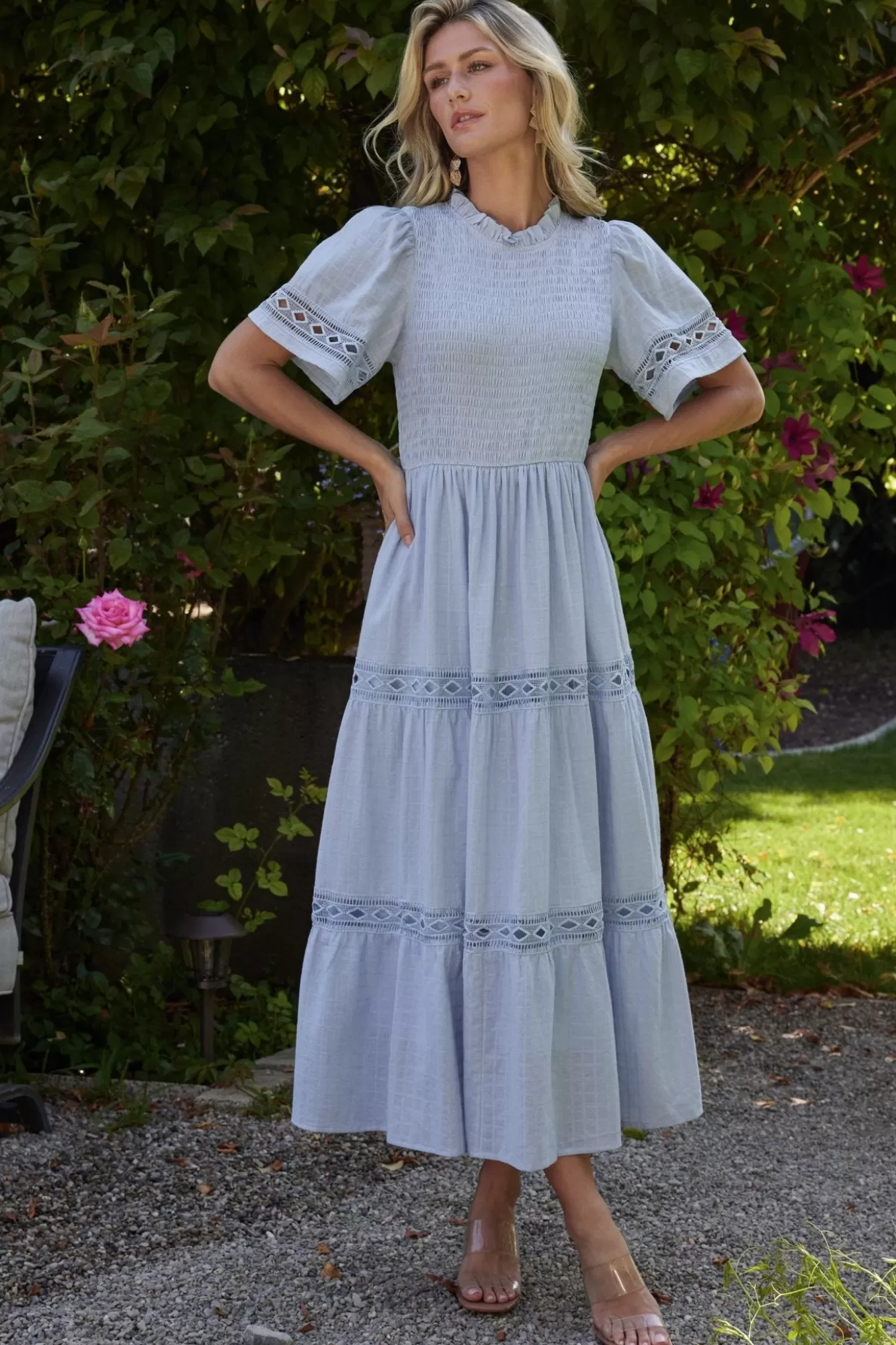 Baltic Born Maxi Dresses | Maxi Dresses | Loveland Geo Lace Maxi Dress | Light Blue