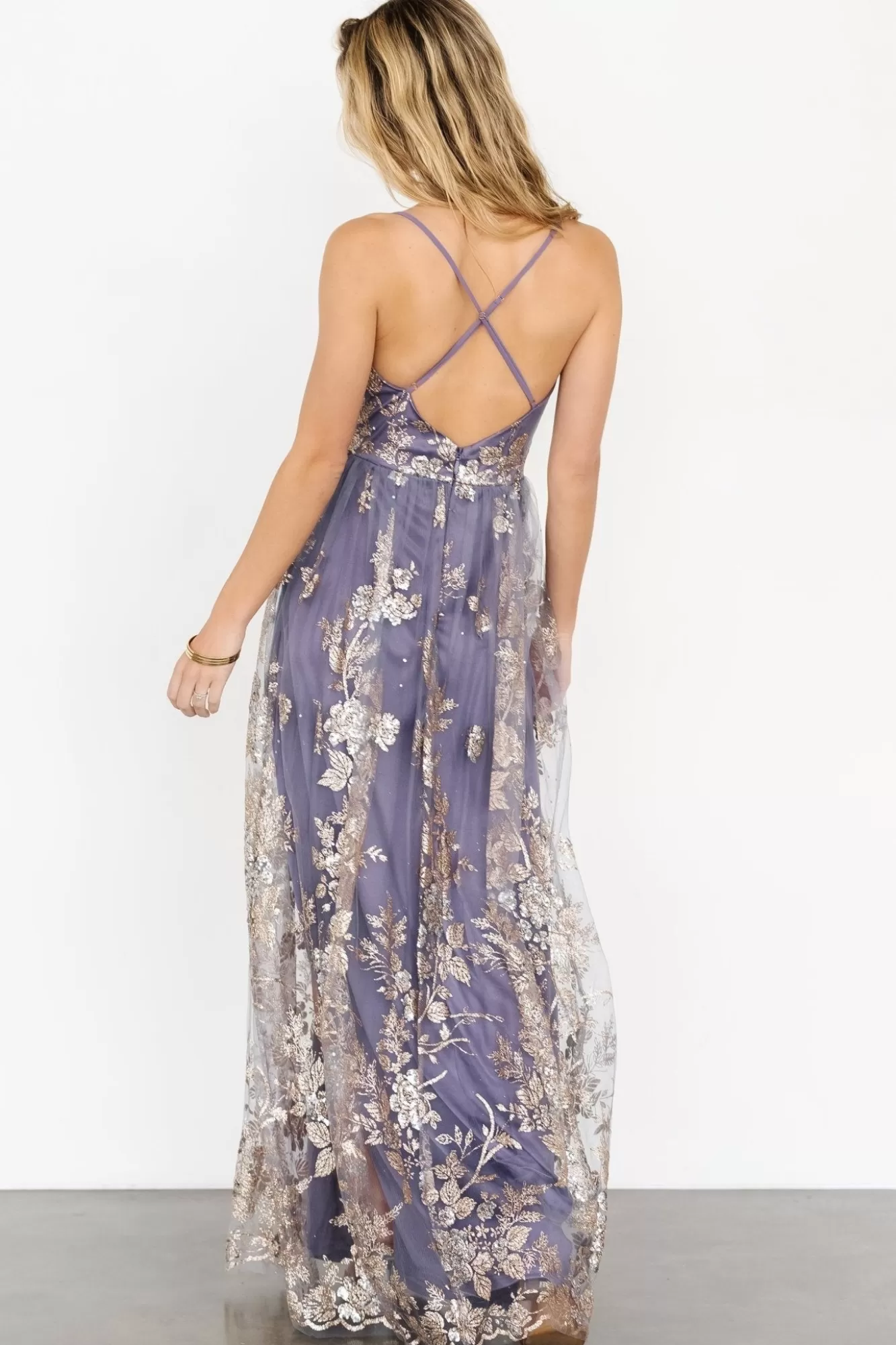 Baltic Born Maxi Dresses | Maxi Dresses | Lucienne Shimmer Maxi Gown | Blue + Gold