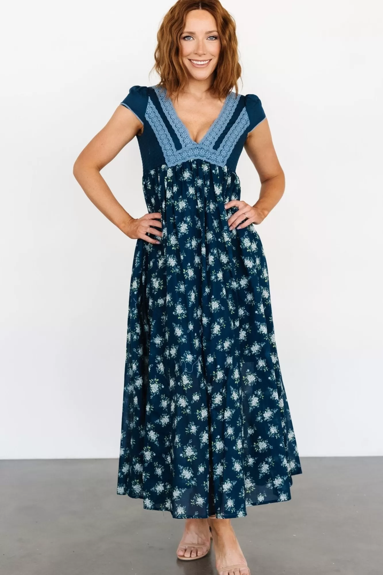 Baltic Born Maxi Dresses | Maxi Dresses | Lucille Maxi Dress | Dark Blue Floral