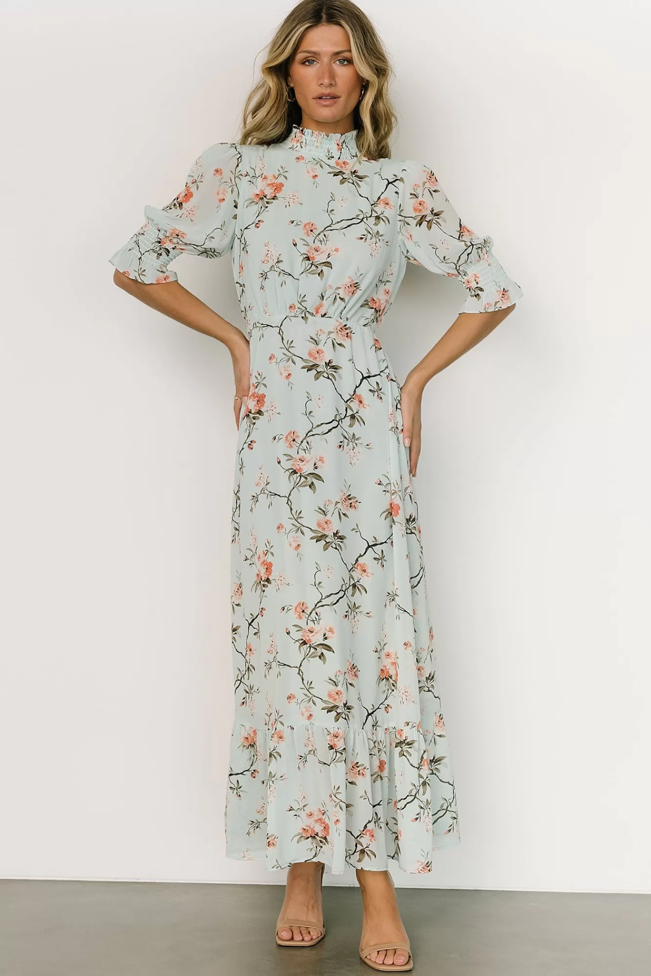 Baltic Born Maxi Dresses | Maxi Dresses | Marie Mock Neck Maxi Dress | Sage Floral