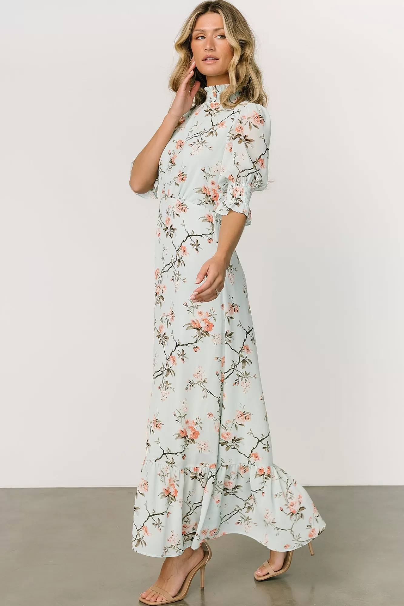 Baltic Born Maxi Dresses | Maxi Dresses | Marie Mock Neck Maxi Dress | Sage Floral