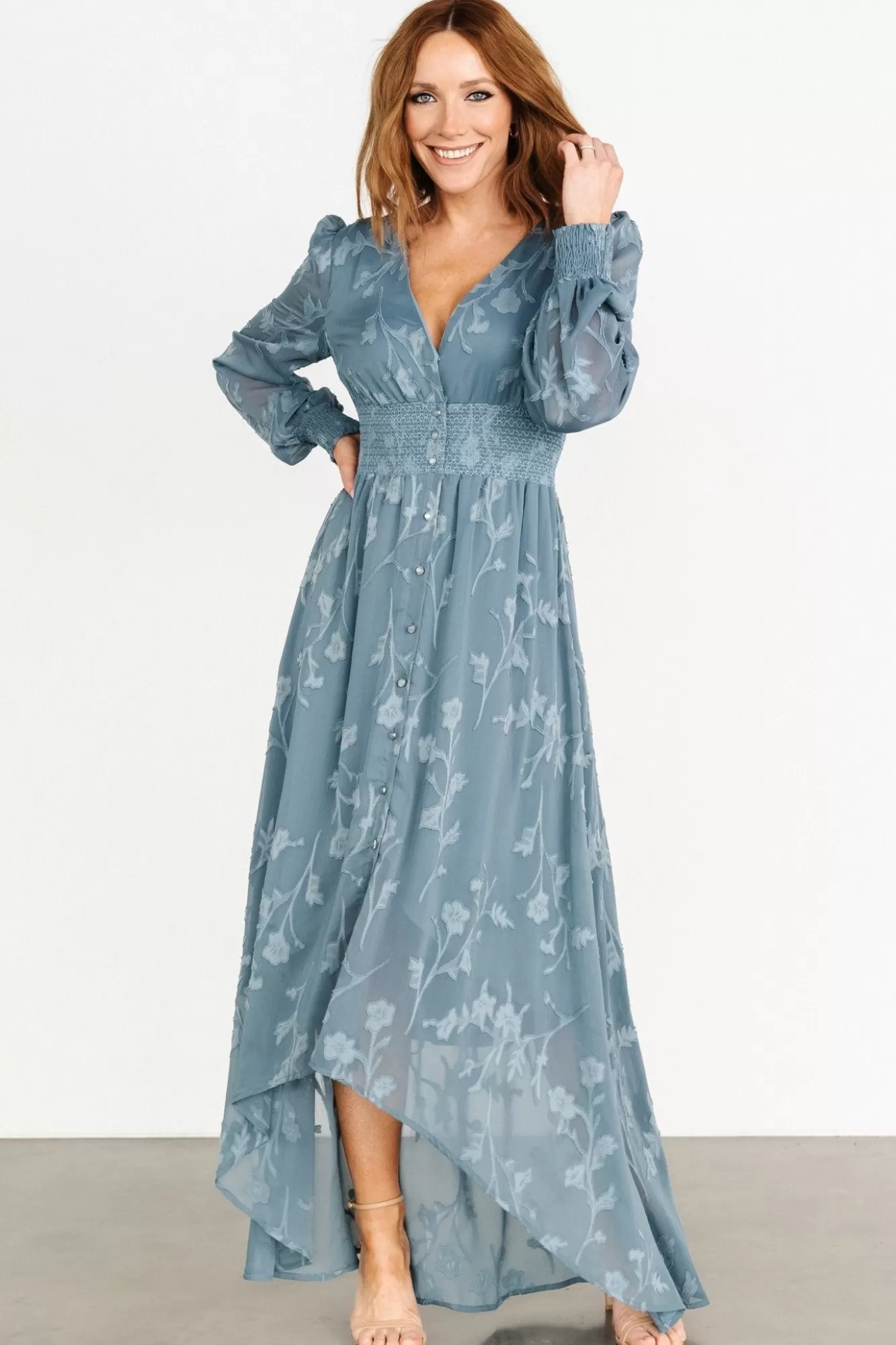 Baltic Born Maxi Dresses | Maxi Dresses | Mayfair High Low Maxi Dress | Slate Blue