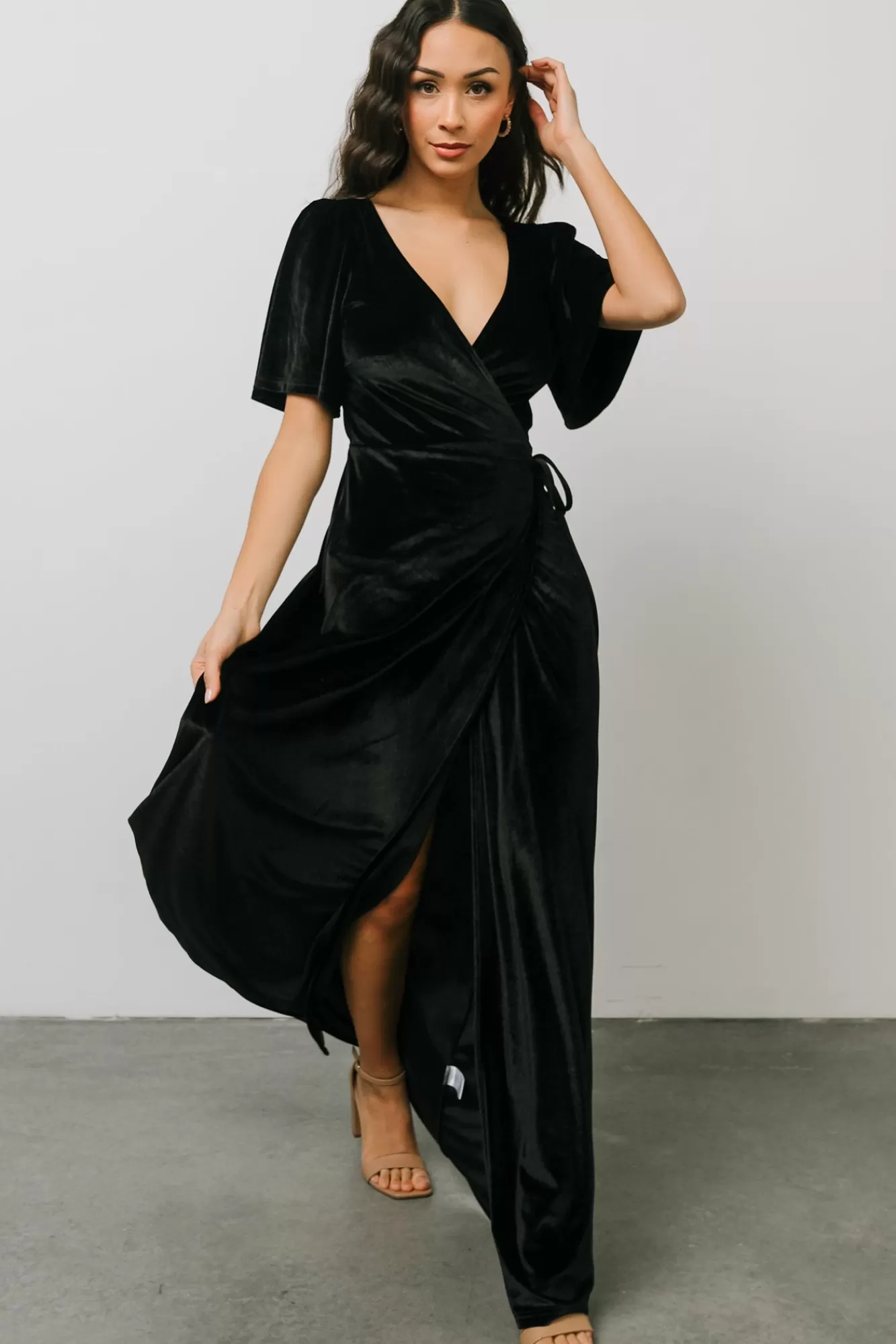 Baltic Born Maxi Dresses | Maxi Dresses | Meghan Velvet Wrap Maxi Dress |