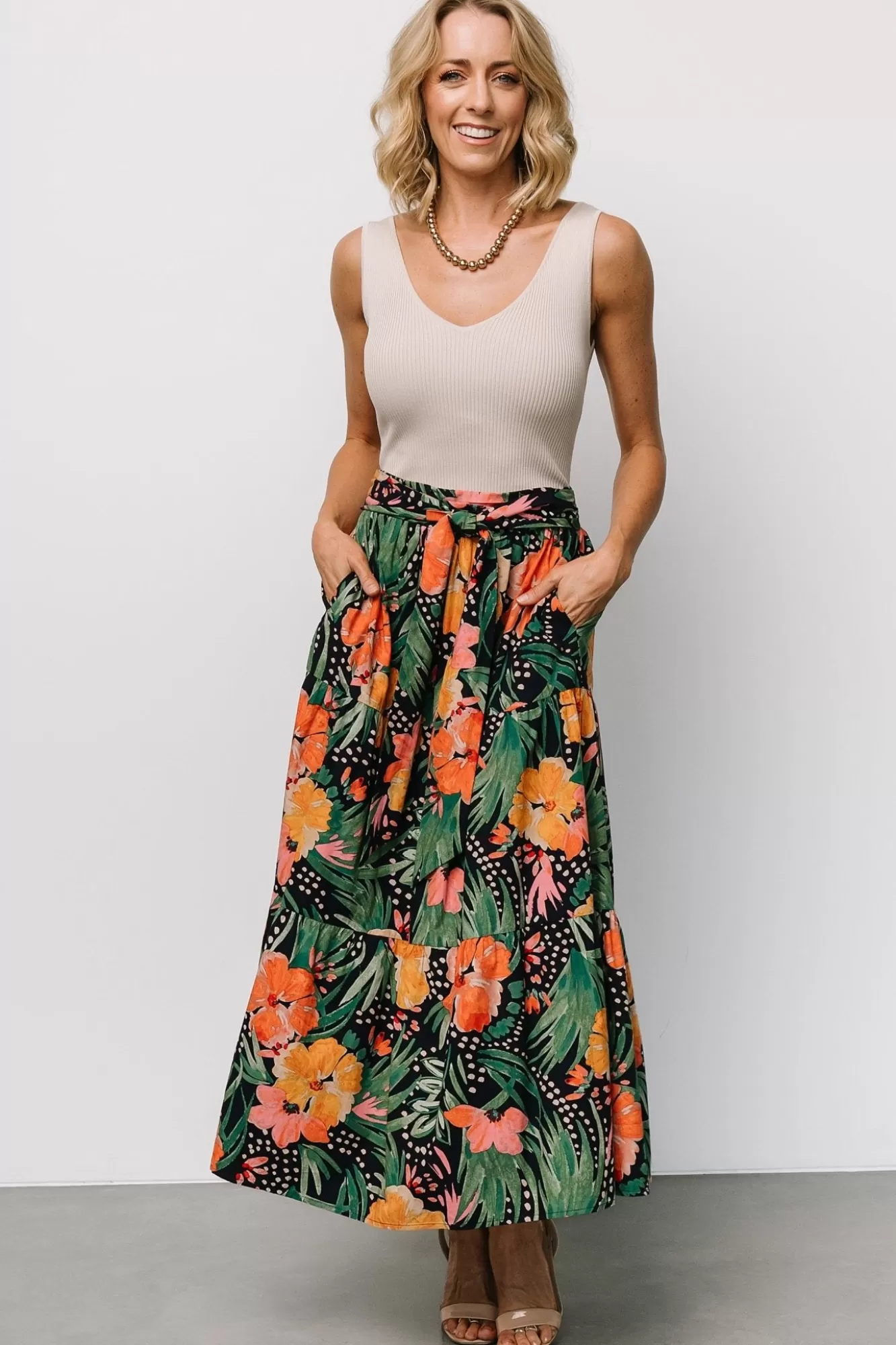 Baltic Born Maxi Dresses | Maxi Dresses | Melea Skirt | Navy Multi Floral