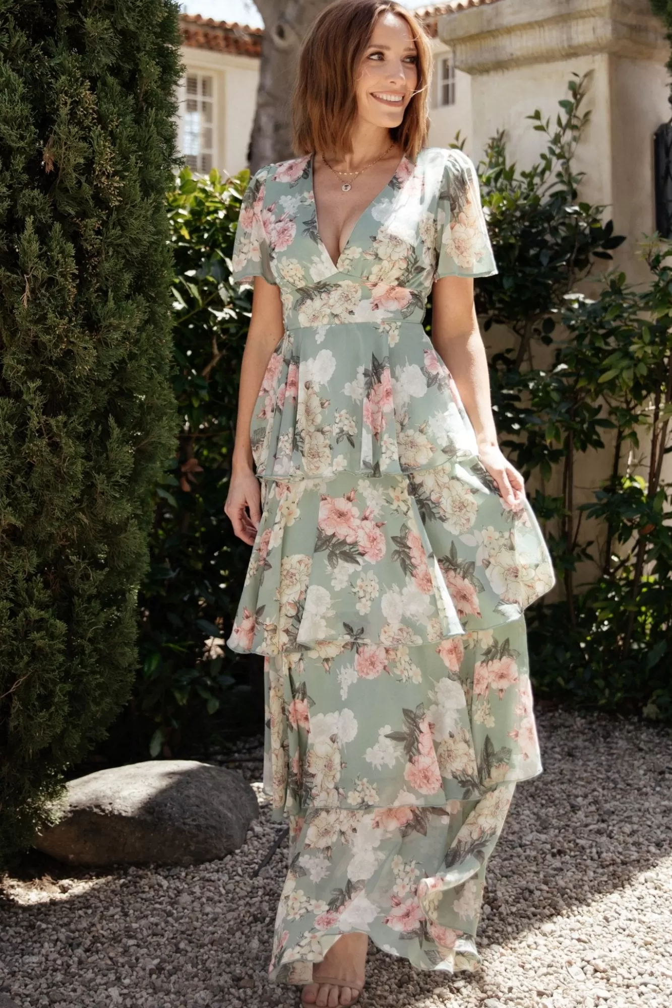 Baltic Born Maxi Dresses | Maxi Dresses | Montaigne Ruffle Maxi Dress | Sage Floral