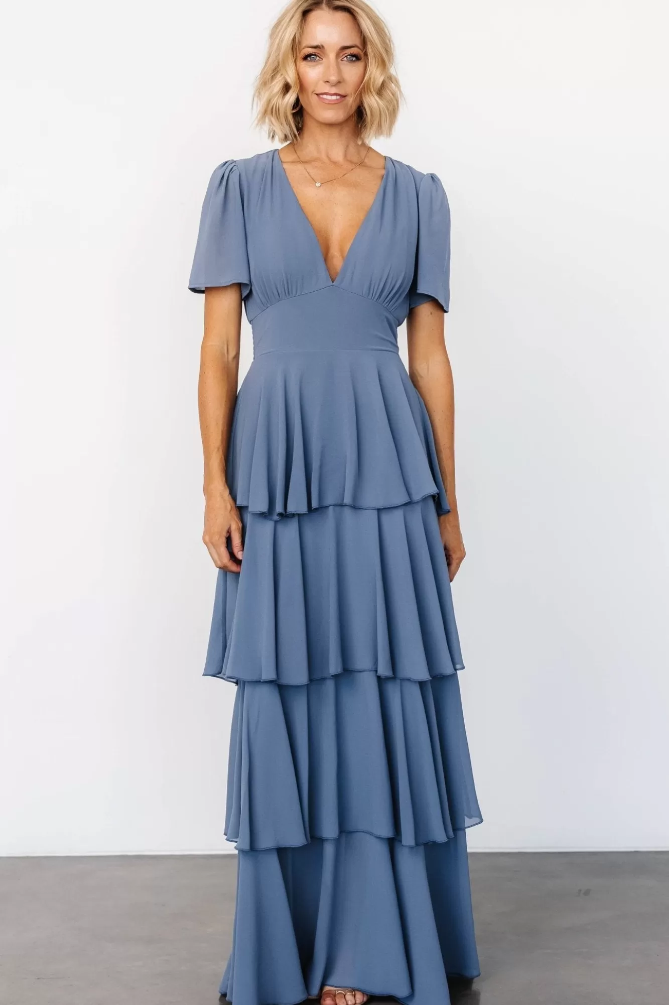 Baltic Born Maxi Dresses | Maxi Dresses | Montaigne Ruffle Maxi Dress | Whisper Blue