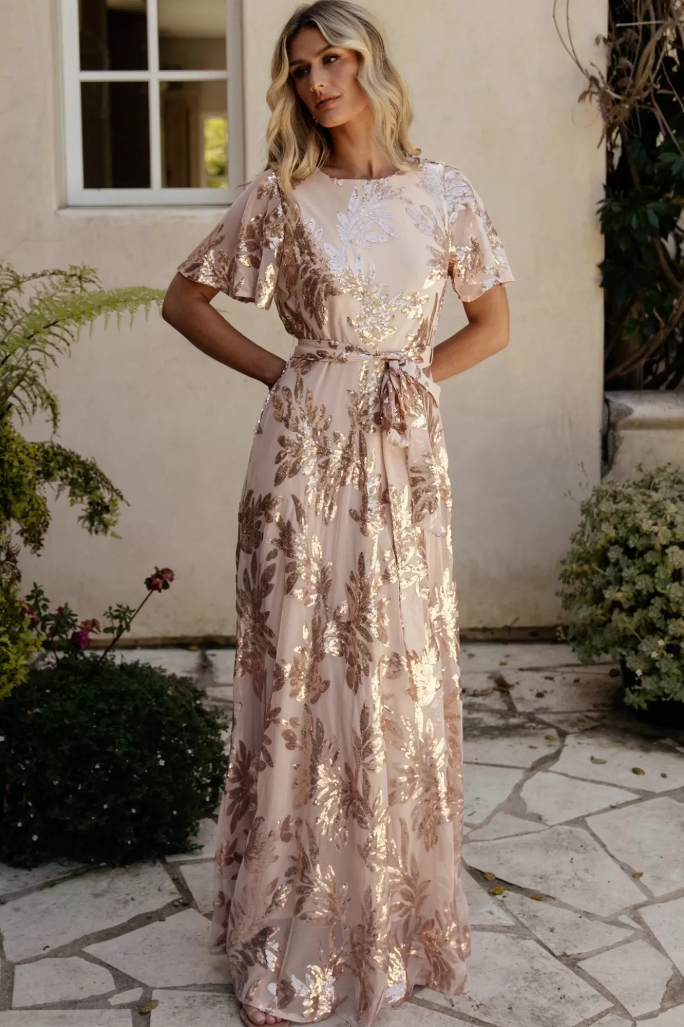 Baltic Born Maxi Dresses | Maxi Dresses | Muse Sequin Maxi Dress | Rose Gold