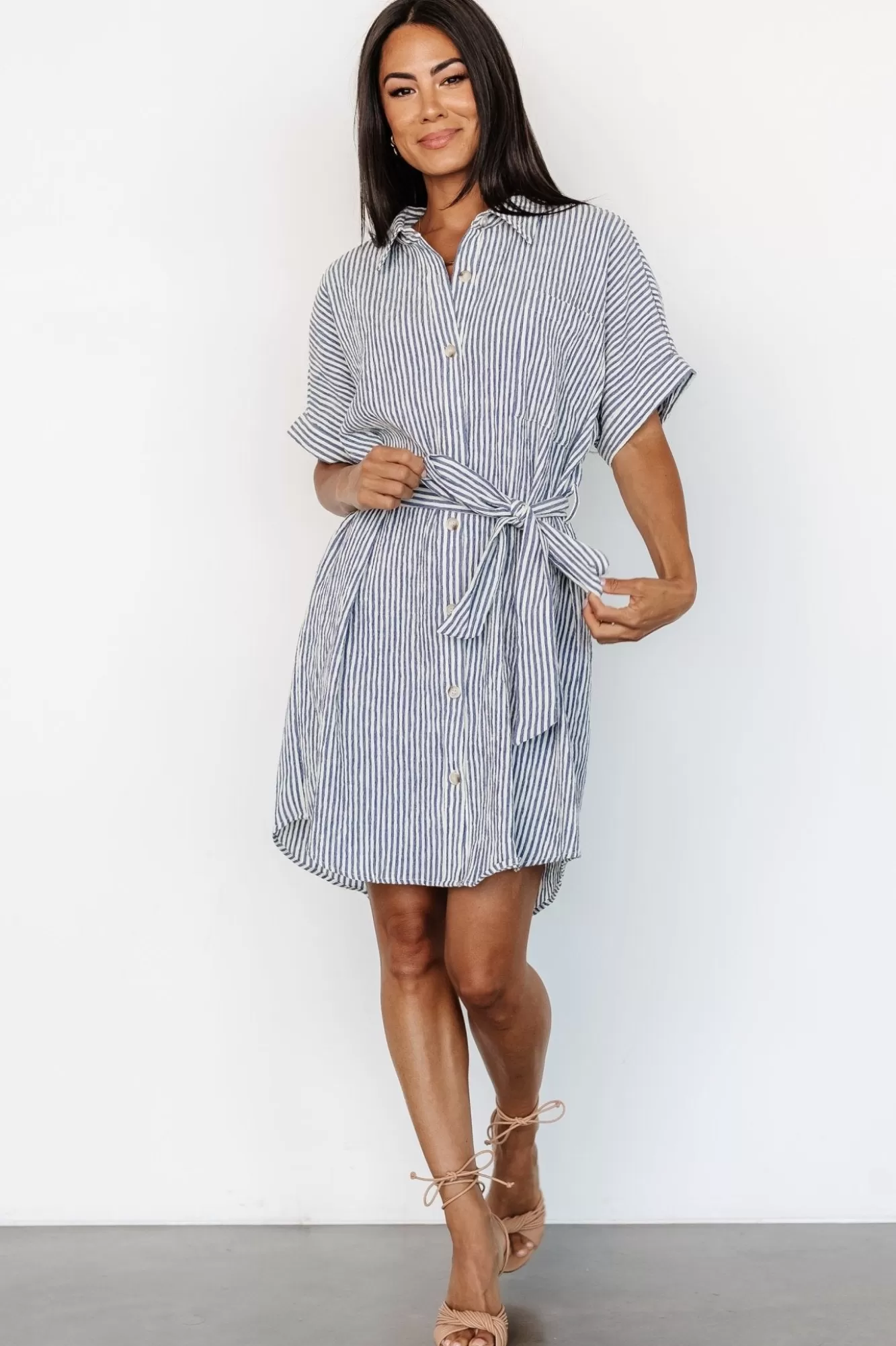 Baltic Born Short Dresses | Short Dresses | Nautical Shirt Dress | Blue Stripe