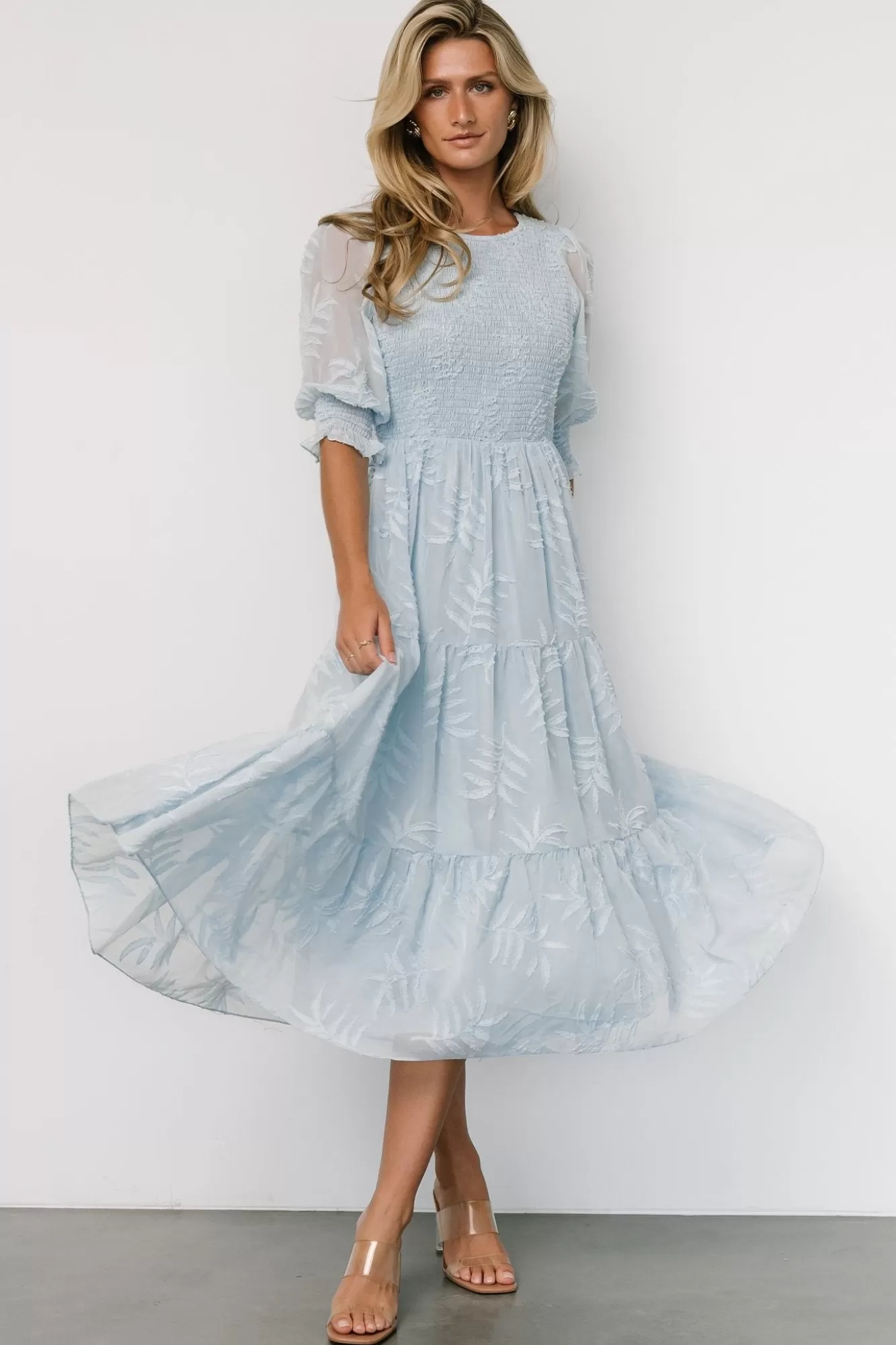 Baltic Born Midi Dresses | Midi Dresses | Nellie Smocked Midi Dress | Light Blue