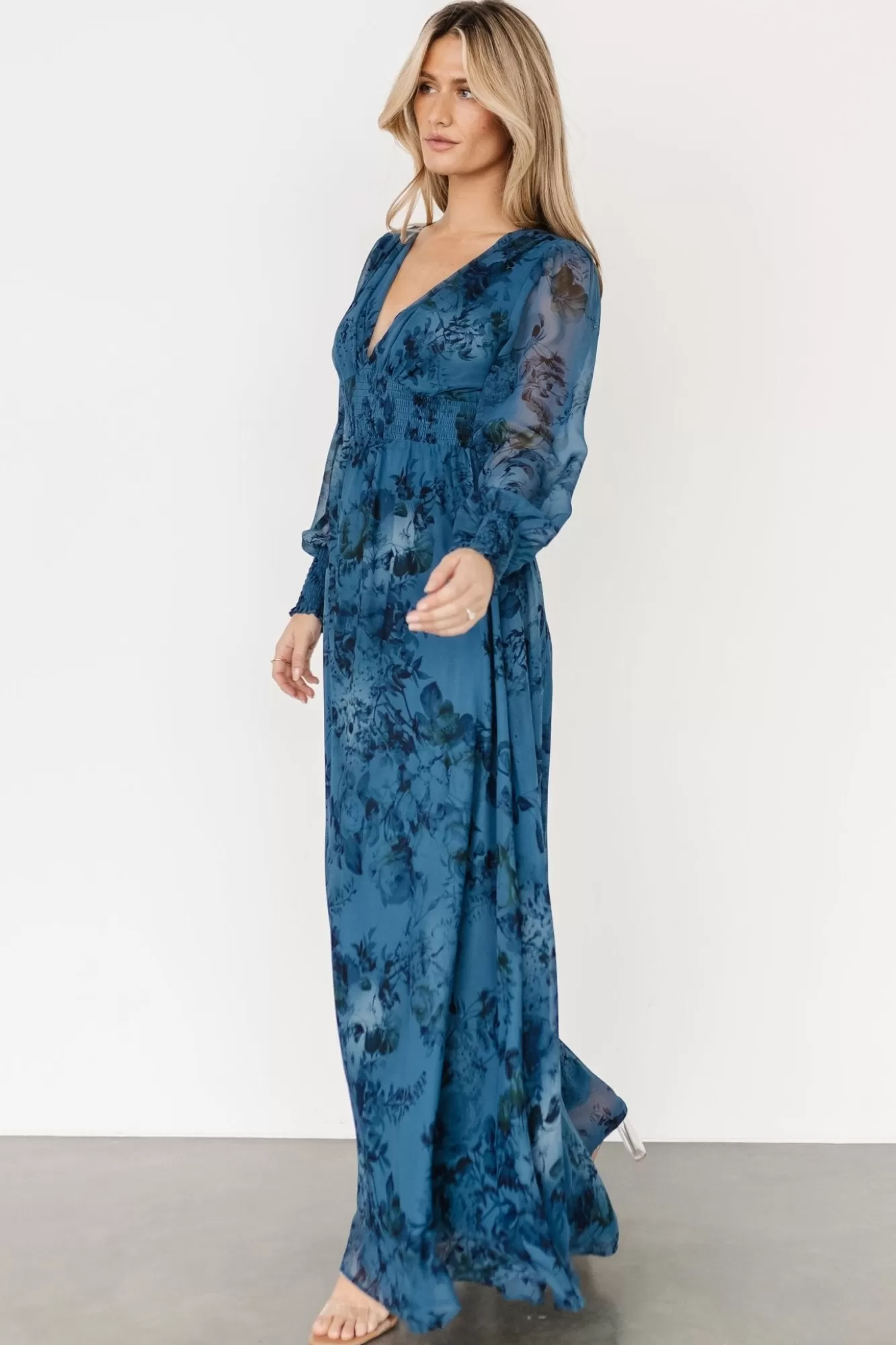 Baltic Born Maxi Dresses | Maxi Dresses | Olivia Maxi Dress | Deep Blue Floral