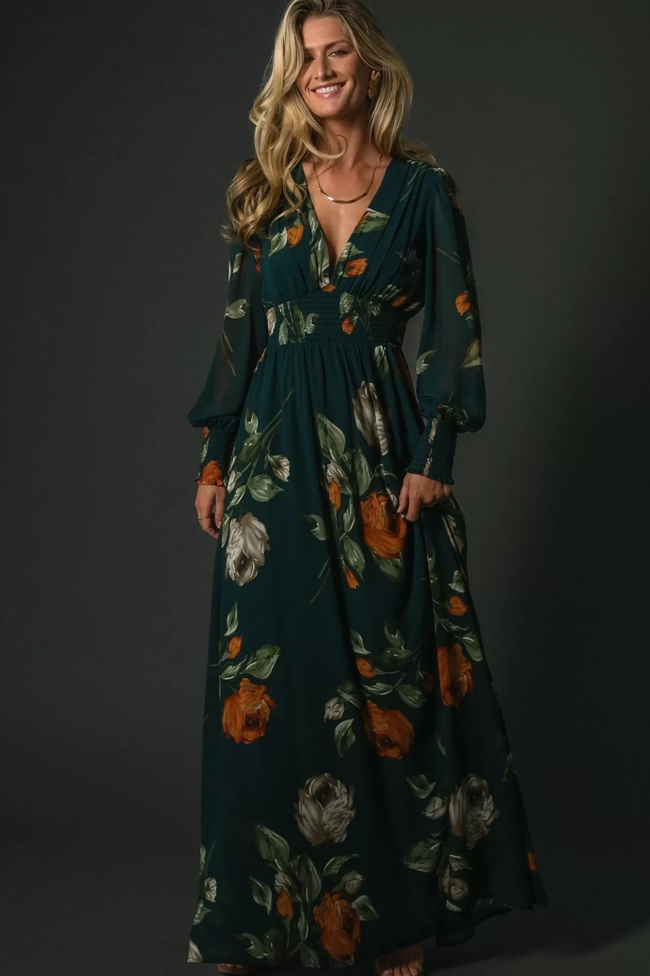 Baltic Born Maxi Dresses | Maxi Dresses | Olivia Maxi Dress | Deep Topaz Floral