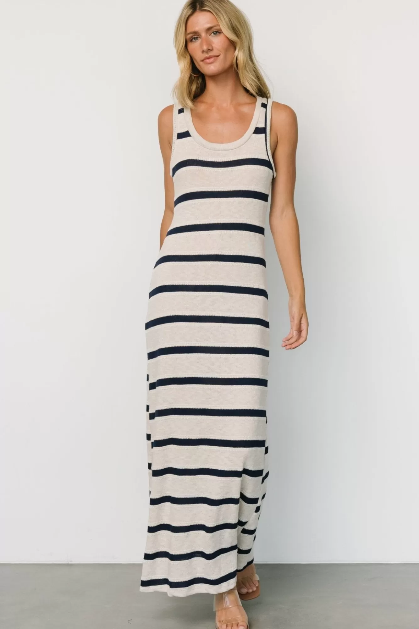 Baltic Born Maxi Dresses | Maxi Dresses | Palawan Striped Maxi Dress | Cream + Navy