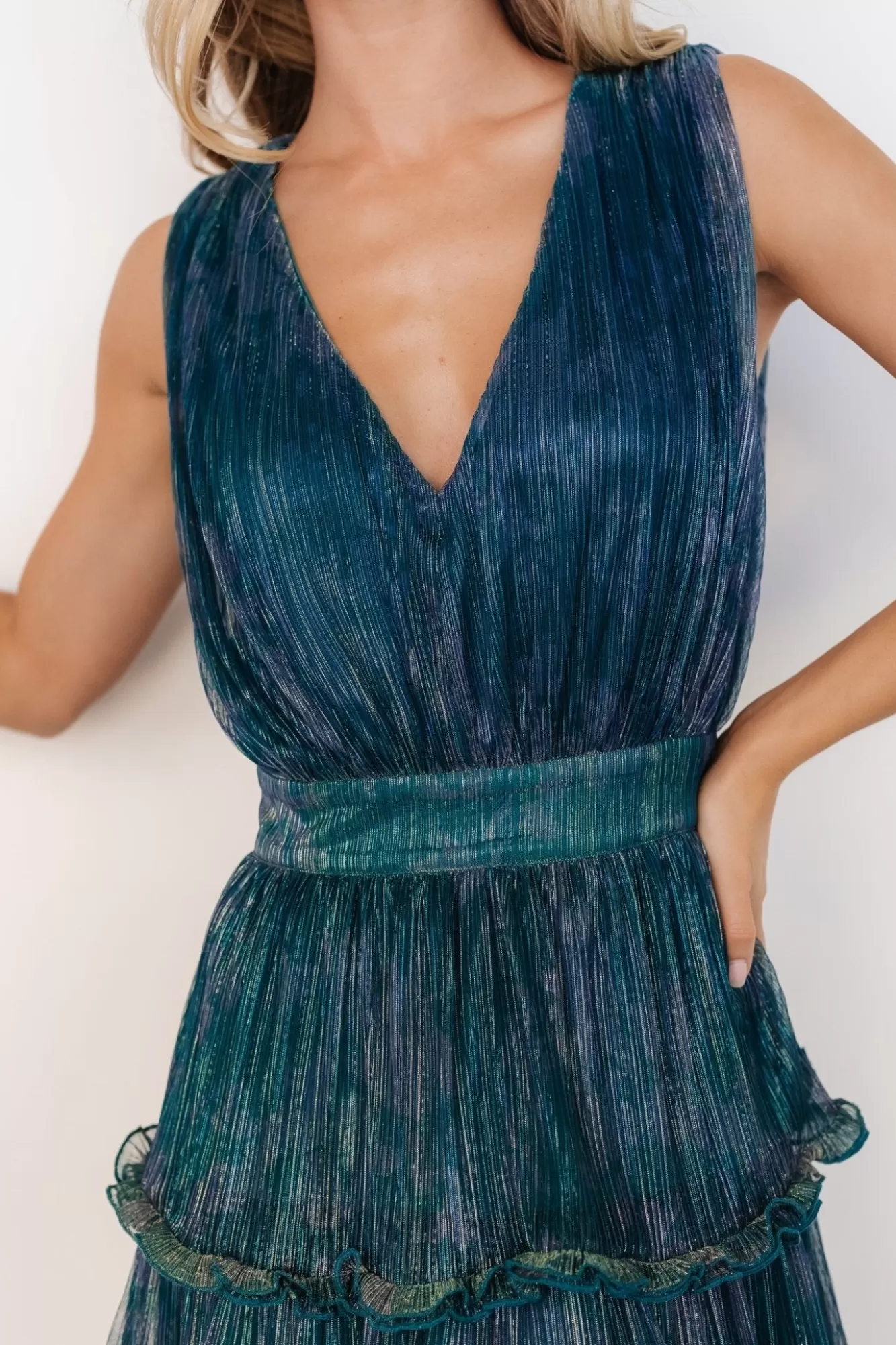 Baltic Born Maxi Dresses | Maxi Dresses | Quentin Shimmer Dress | Teal + Purple