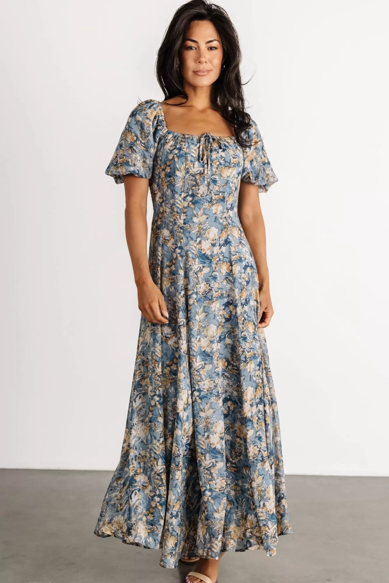 Baltic Born Maxi Dresses | Maxi Dresses | Raelynn Maxi Dress | Dusty Blue Floral