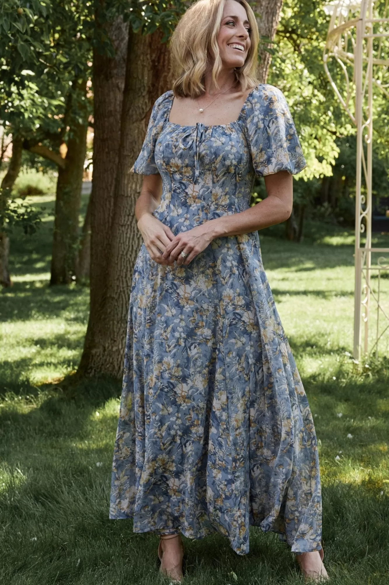 Baltic Born Maxi Dresses | Maxi Dresses | Raelynn Maxi Dress | Dusty Blue Floral