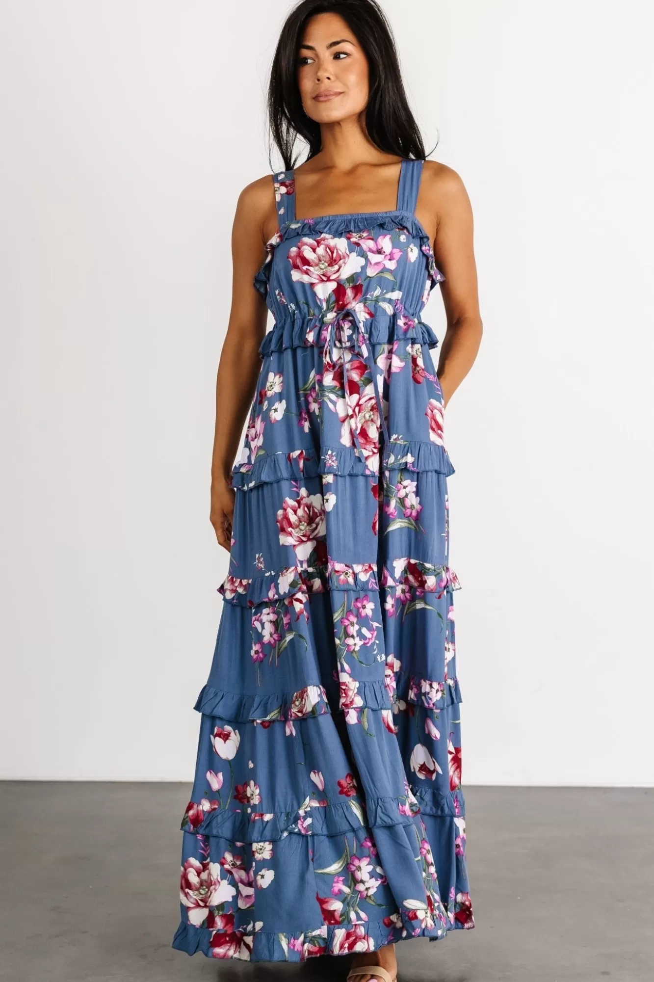 Baltic Born Maxi Dresses | Maxi Dresses | Raine Tank Maxi Dress | Blue Floral