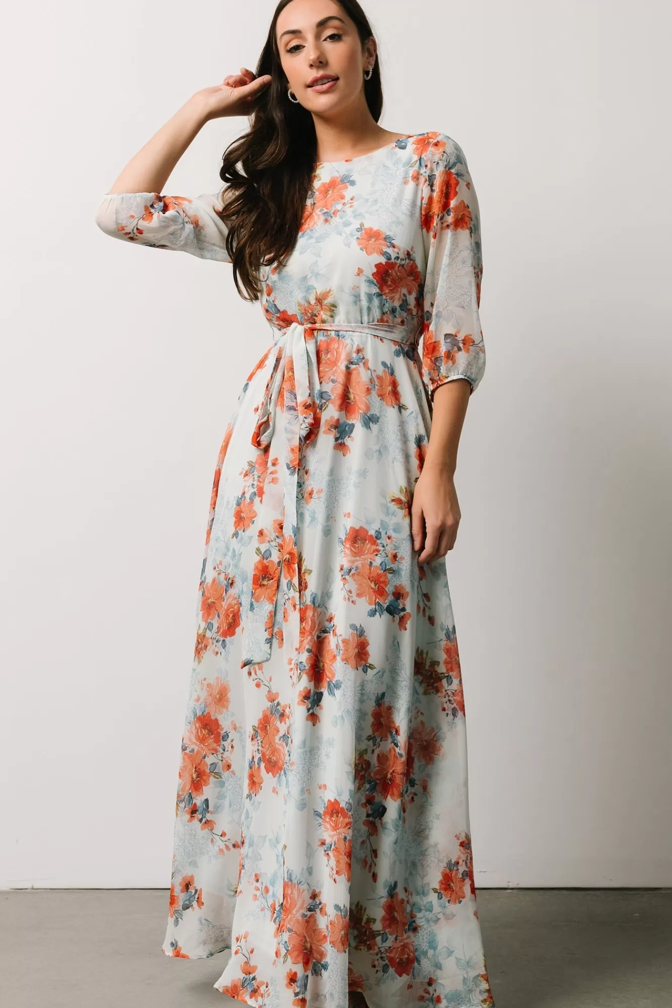 Baltic Born Maxi Dresses | Maxi Dresses | Rebecca Maxi Dress | Blue + Coral Blossom