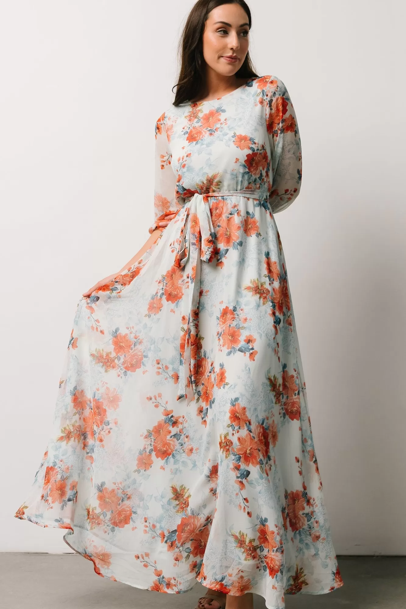 Baltic Born Maxi Dresses | Maxi Dresses | Rebecca Maxi Dress | Blue + Coral Blossom