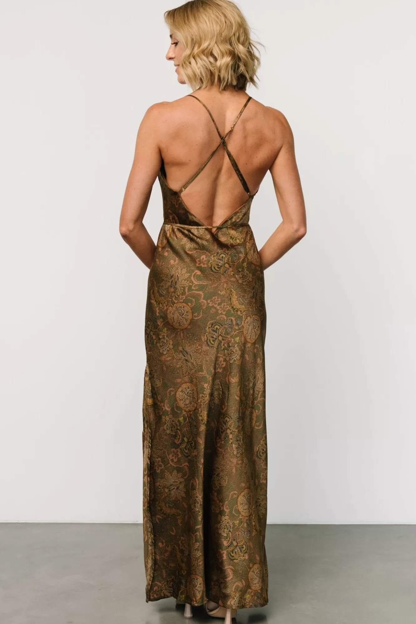 Baltic Born Maxi Dresses | Maxi Dresses | Reno Slip Maxi Dress | Brown + Olive